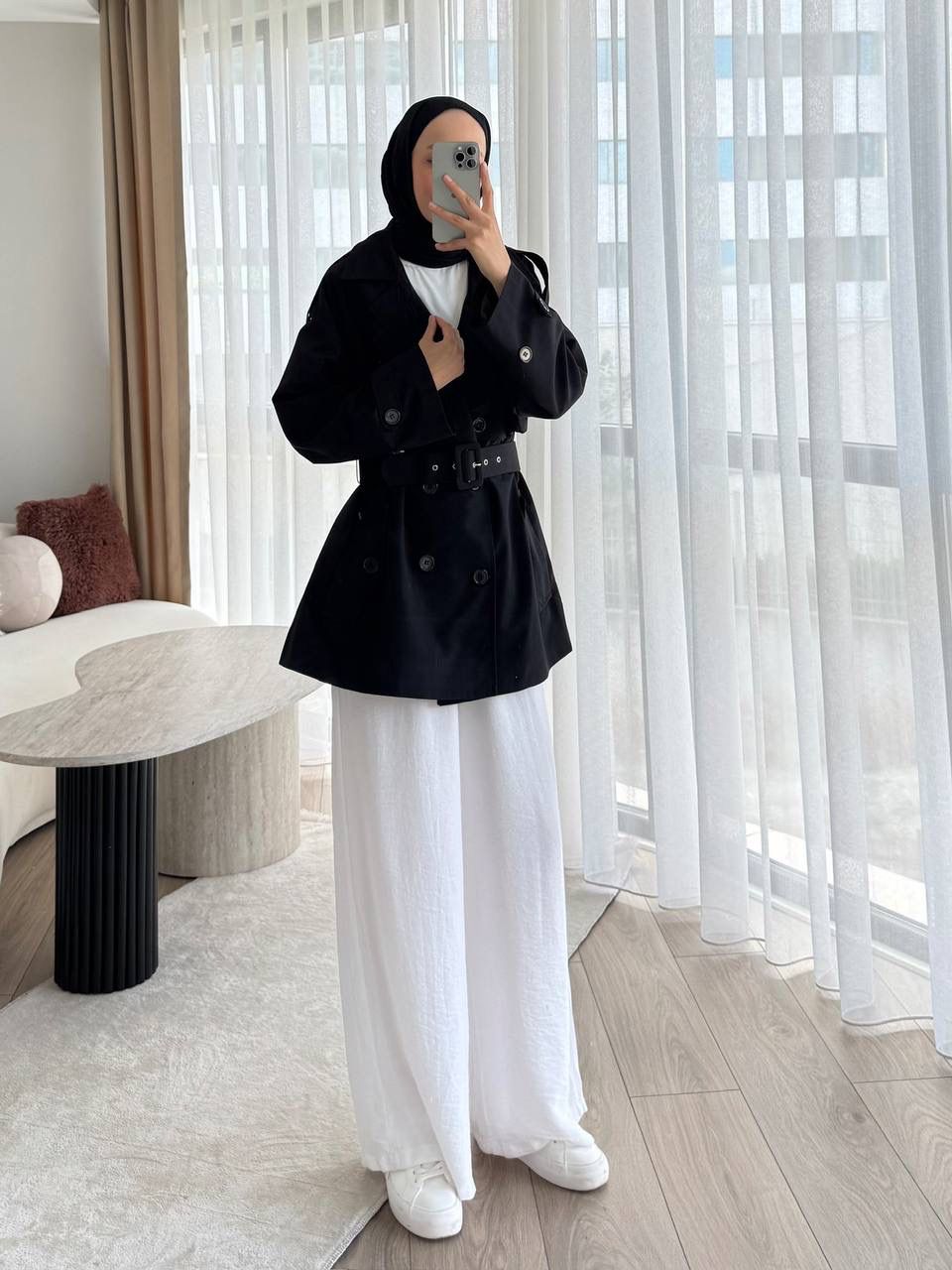 TORİNO KEMERLİ TRENÇ FRZ - SİYAH