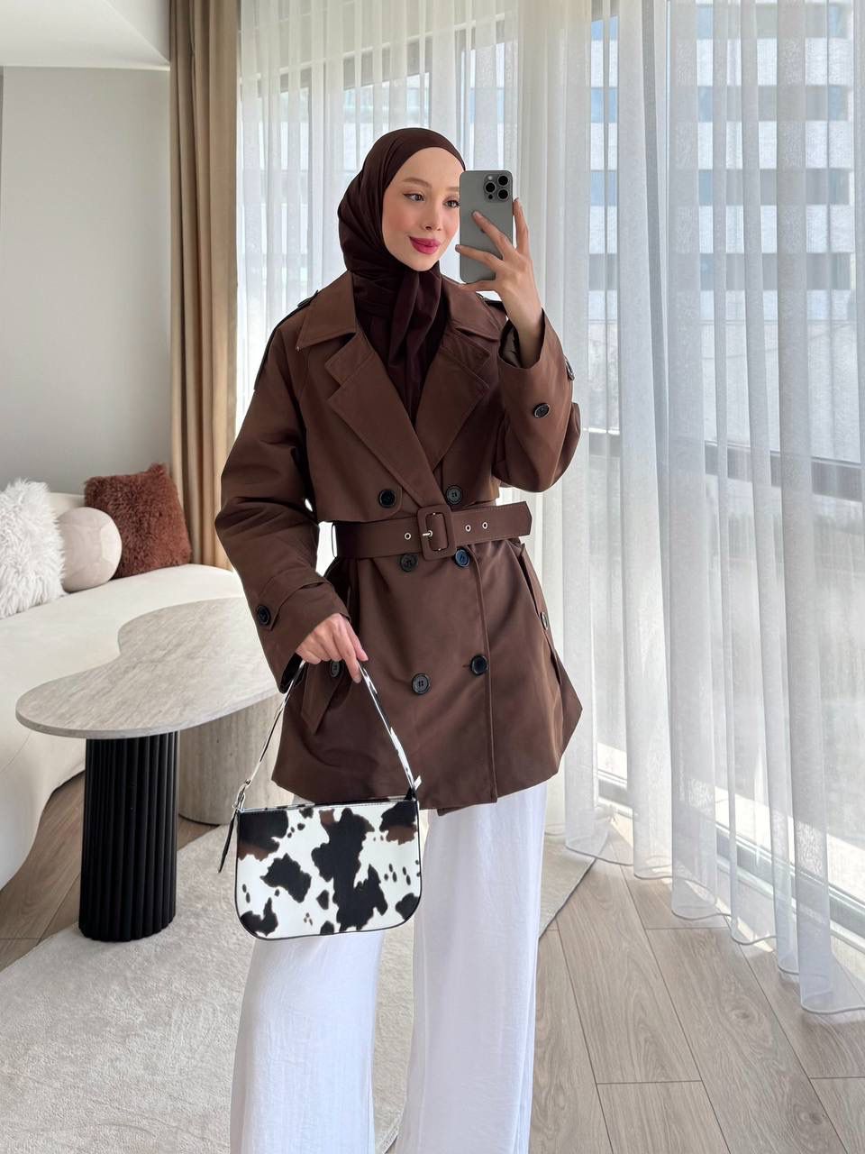 TORİNO KEMERLİ TRENÇ FRZ - KAHVERENGİ