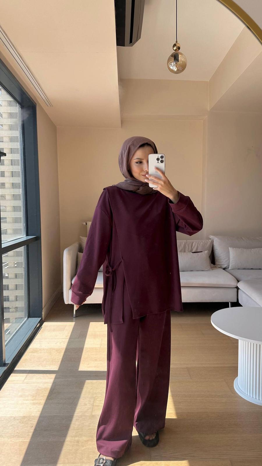 YAN BAĞLAMA DETAYLI OYSHO - BORDO