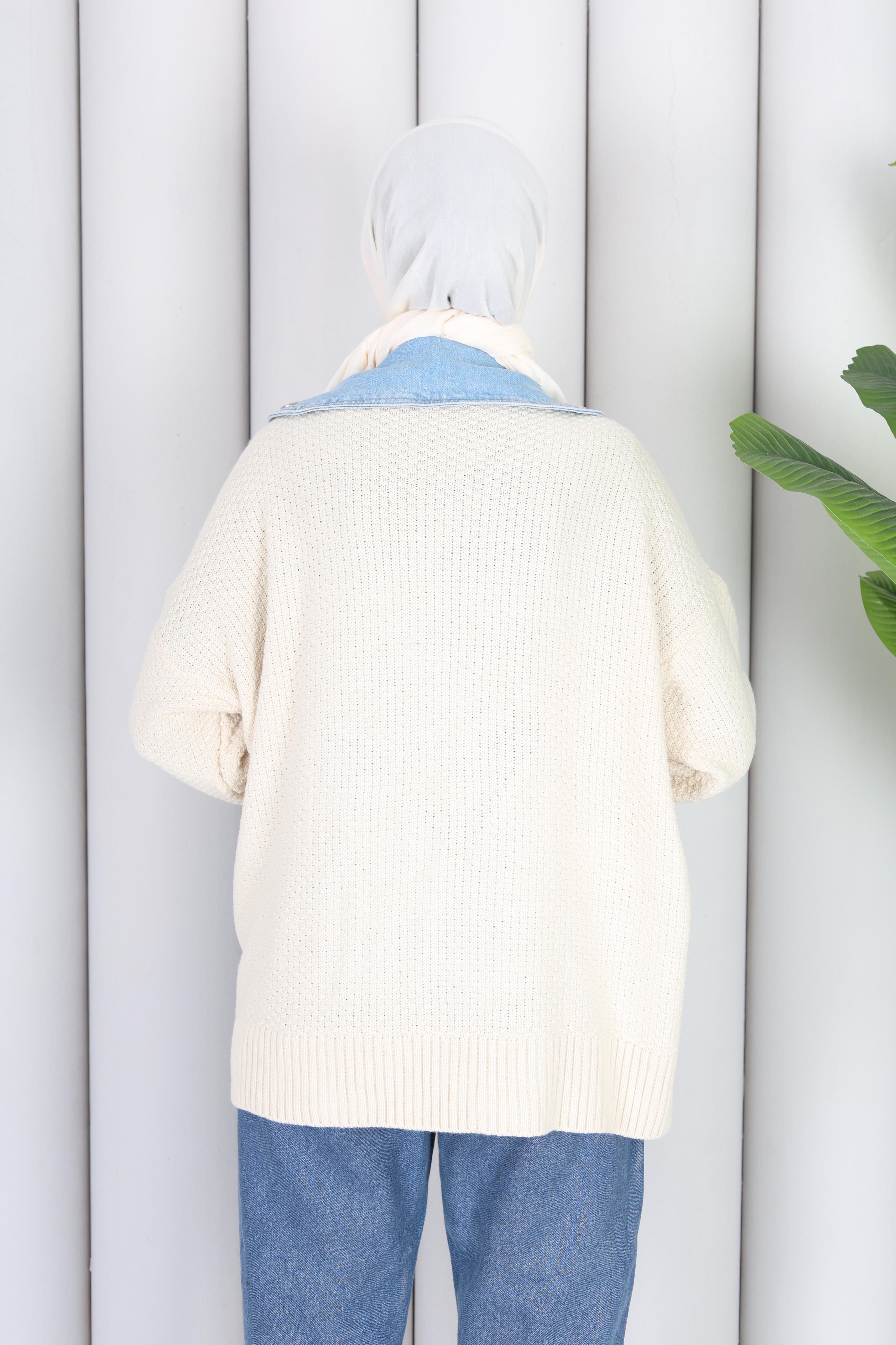 KOT DETAYLI TRİKO HIRKA