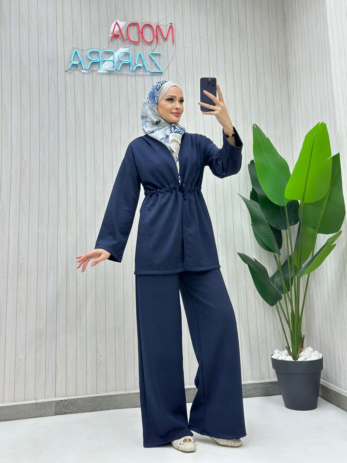 Kuşak Detaylı Taşlı İkili Oysho - LACİVERT