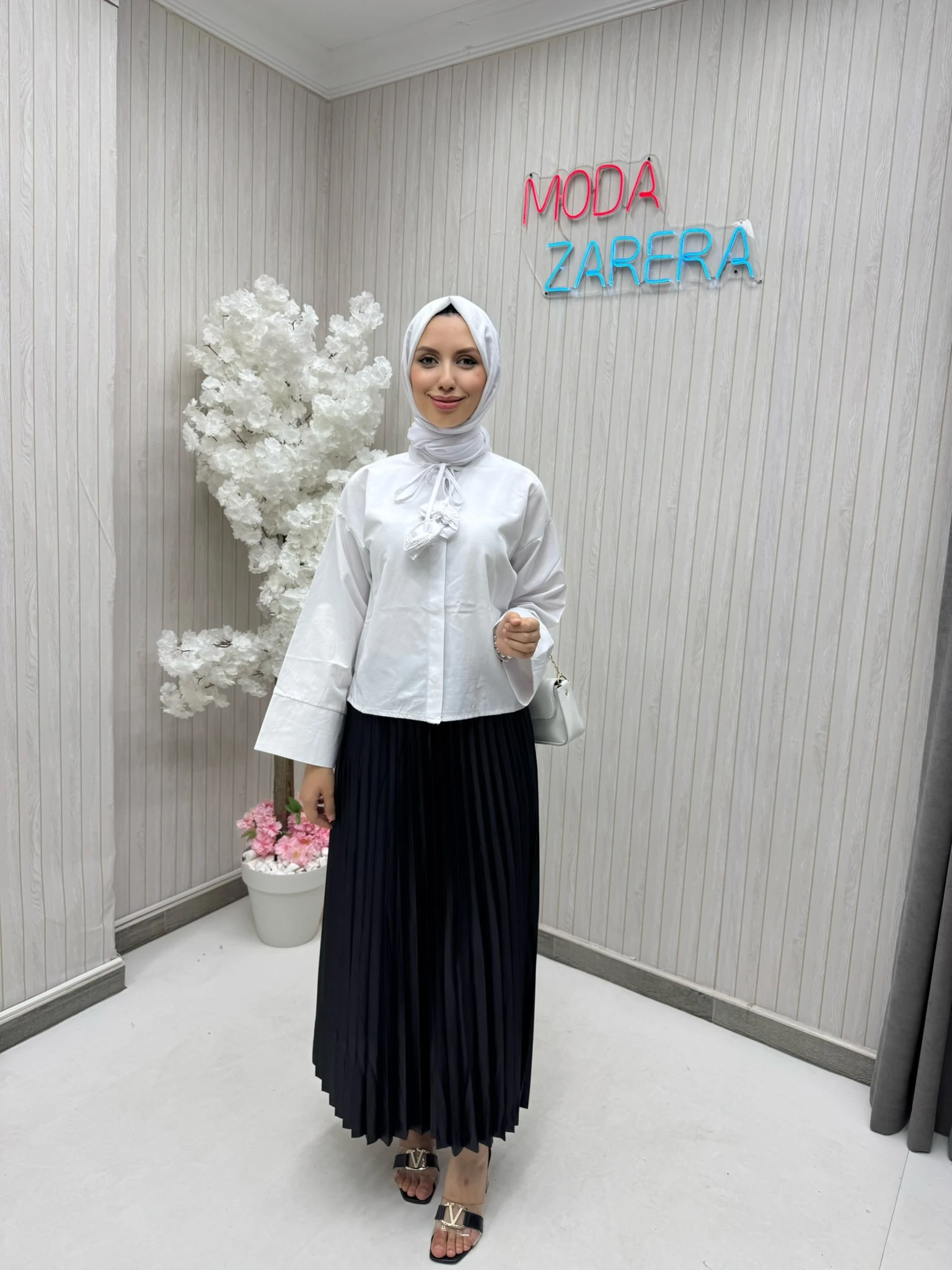 PİLELİ ETEK - SİYAH