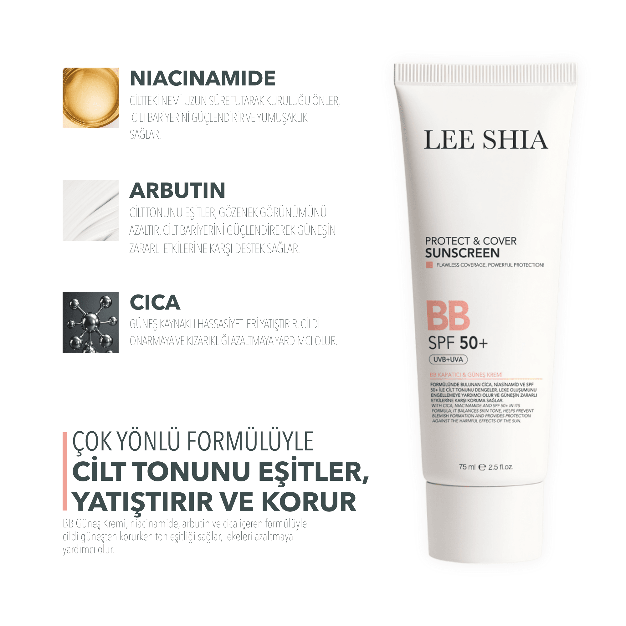 BB Kapatıcı Güneş Kremi - SPF 50+ 75ml 