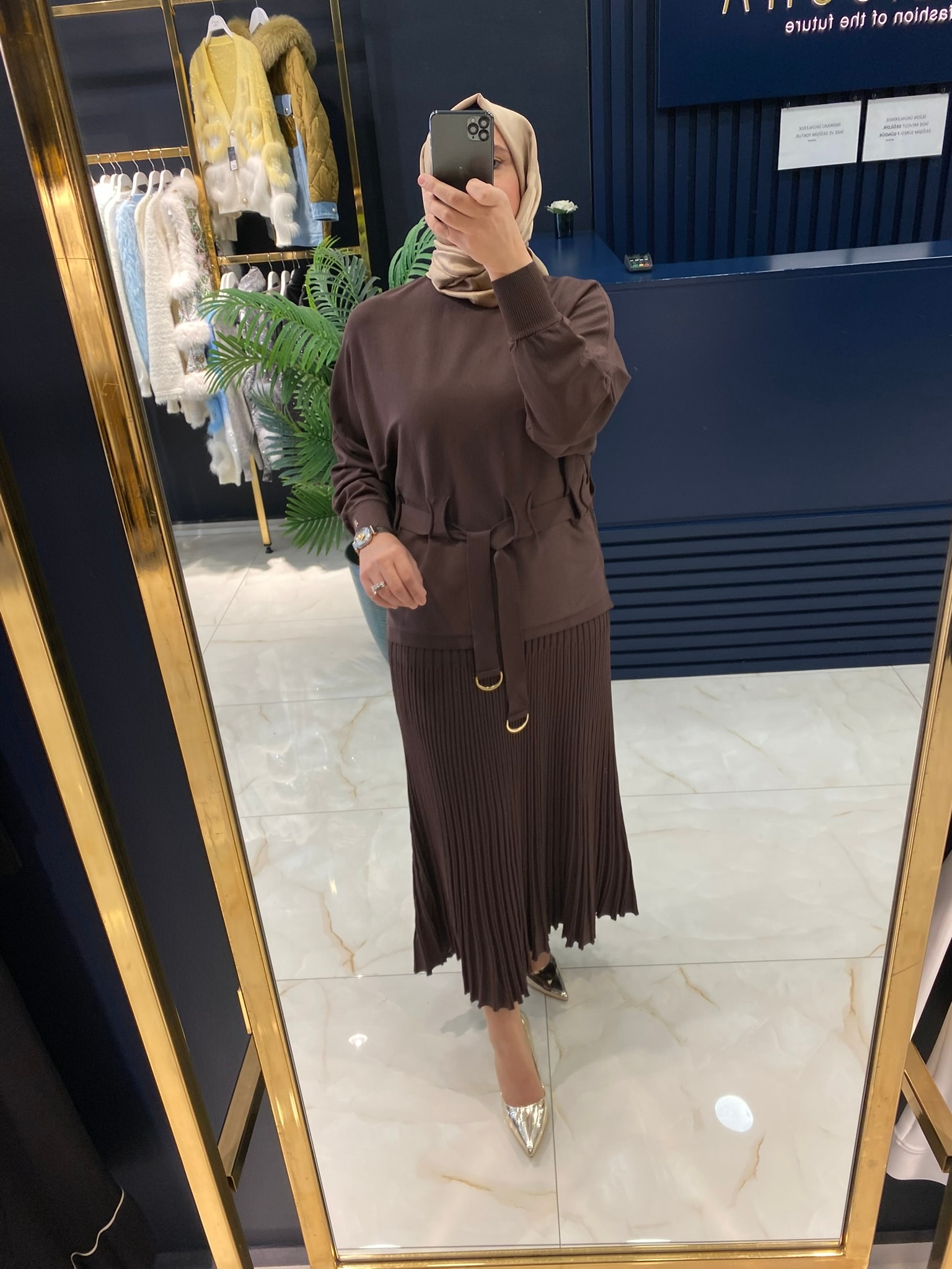 NİLİWİ TRİKO 3083 YARASA KOL KUŞAKLI BLUZ