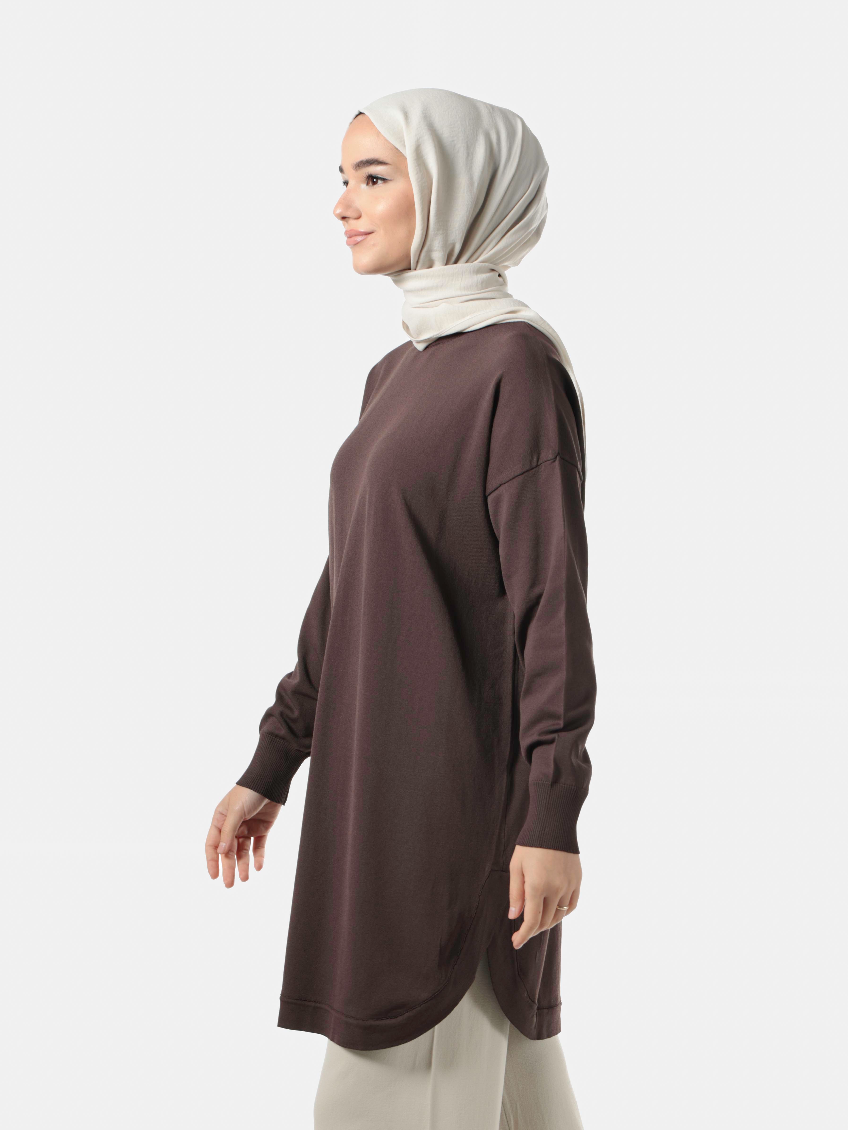 Nuss Merserize Tunik 1200-KAHVERENGİ