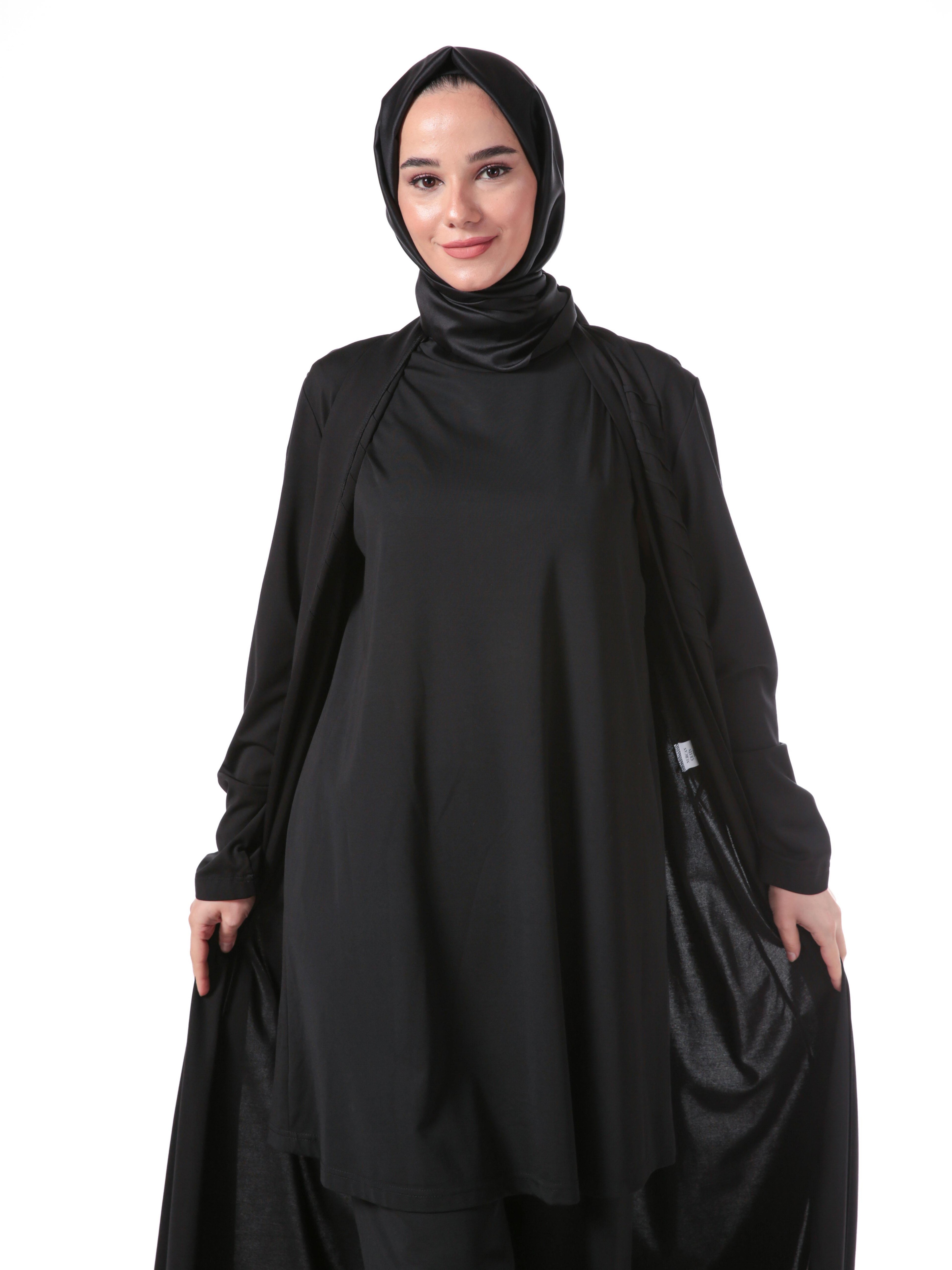 Heddy Kolsuz Bambu Tunik 24337-SİYAH