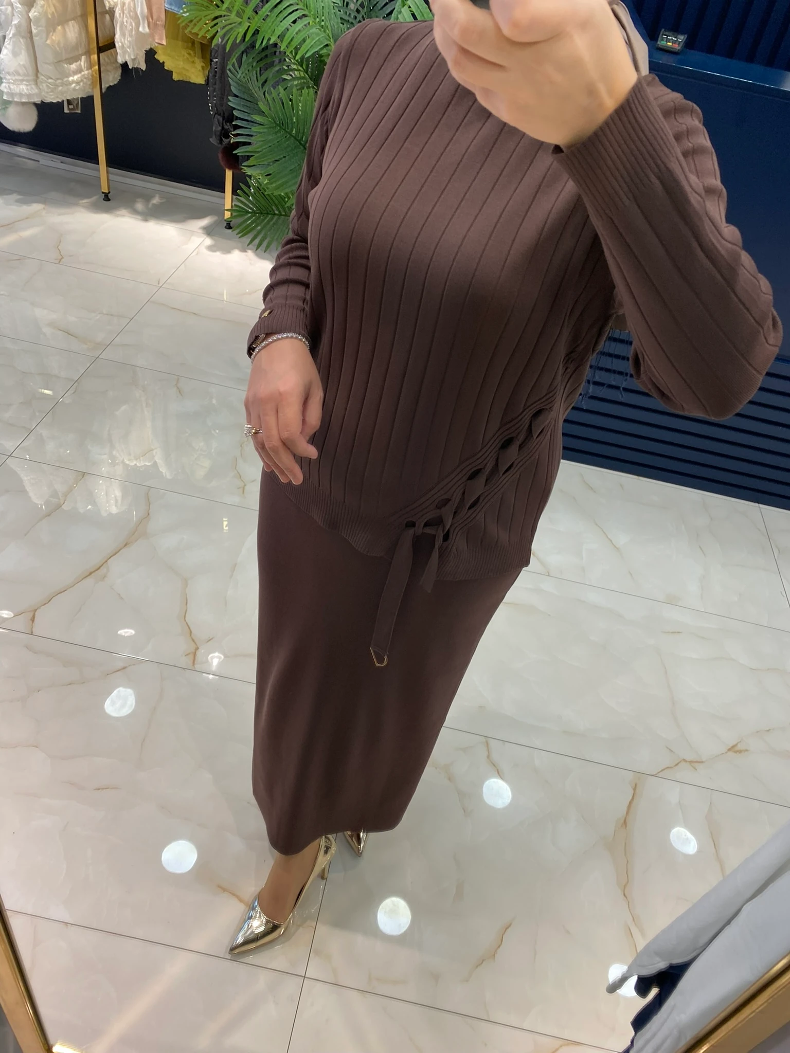 NİLİWİ TRİKO 3090 YANI VEREV PARÇALI TUNİK