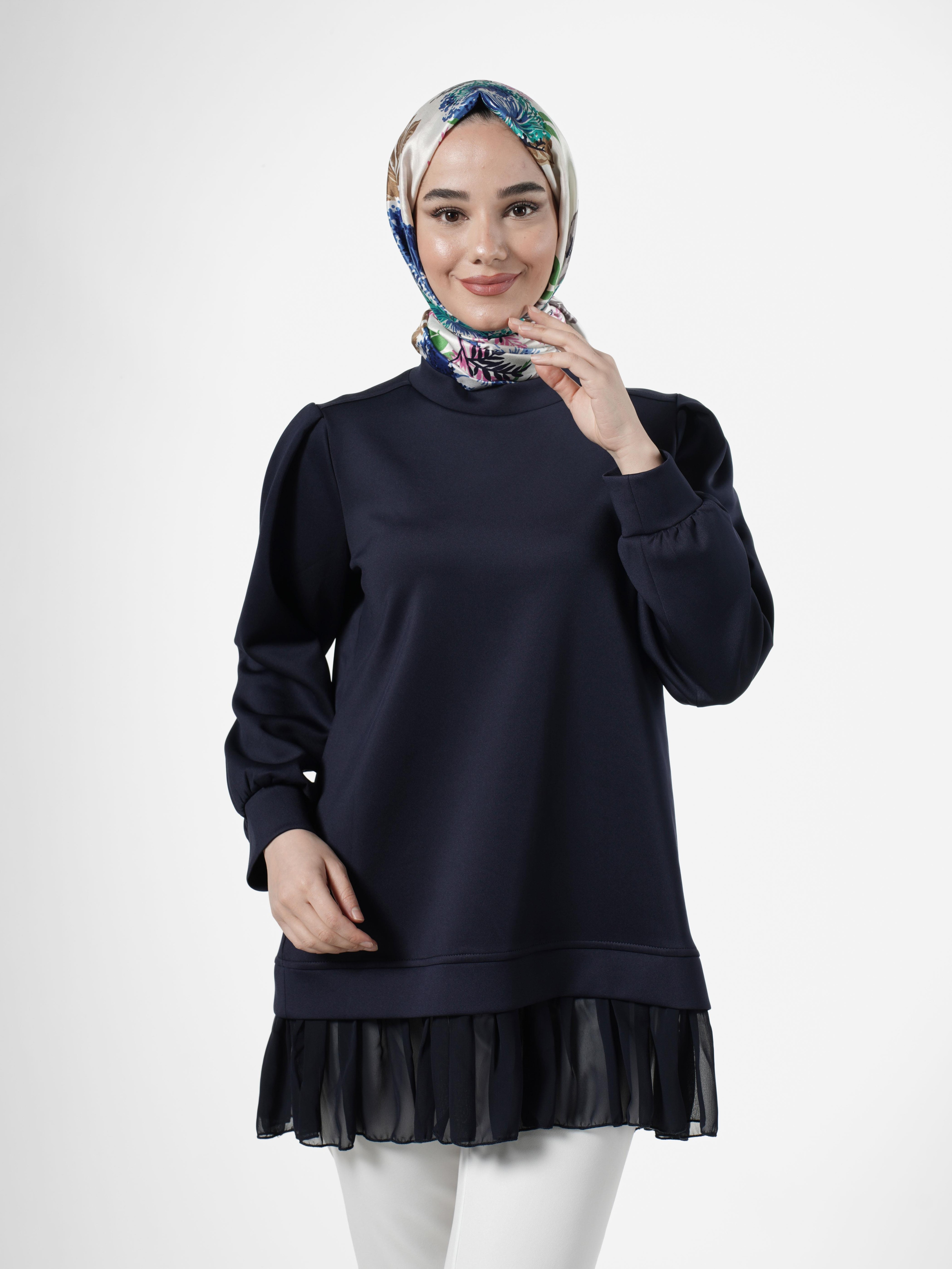 By Aysa Şifon Detaylı Sweat 1240-LACİVERT