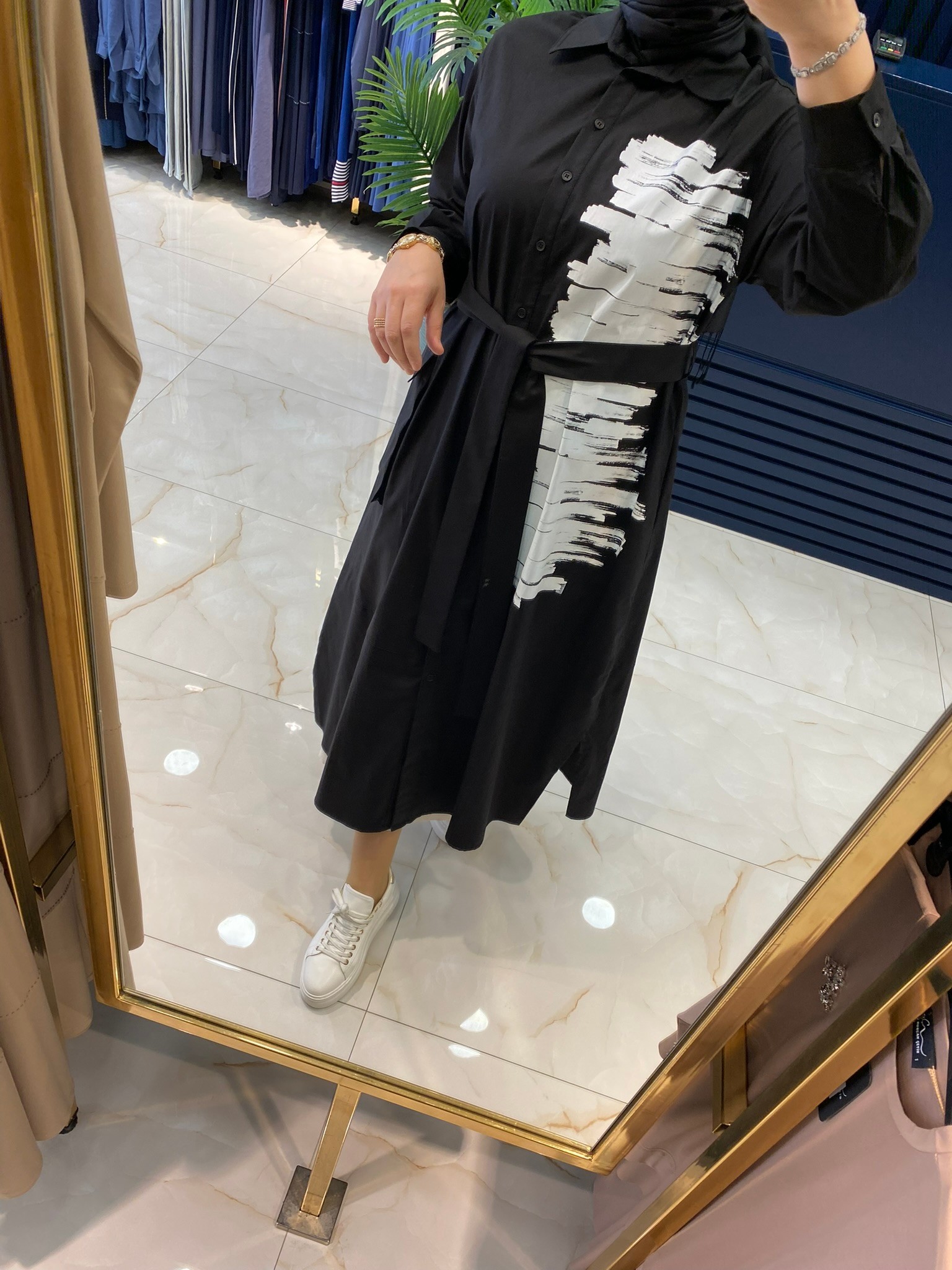 Heddy Tek Tarafı Baskı Detaylı Tunik 25219