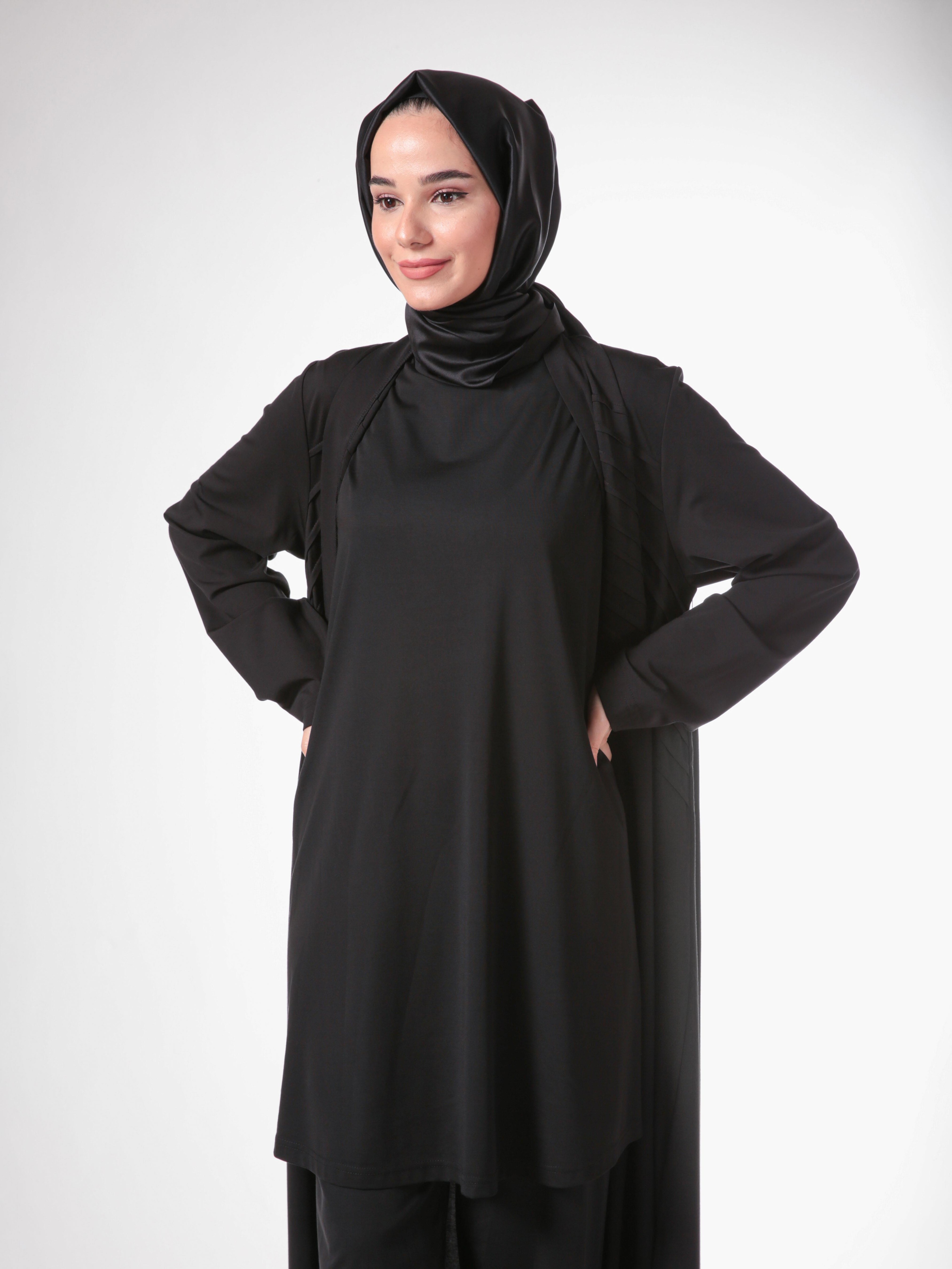 Heddy Kolsuz Bambu Tunik 24337-SİYAH