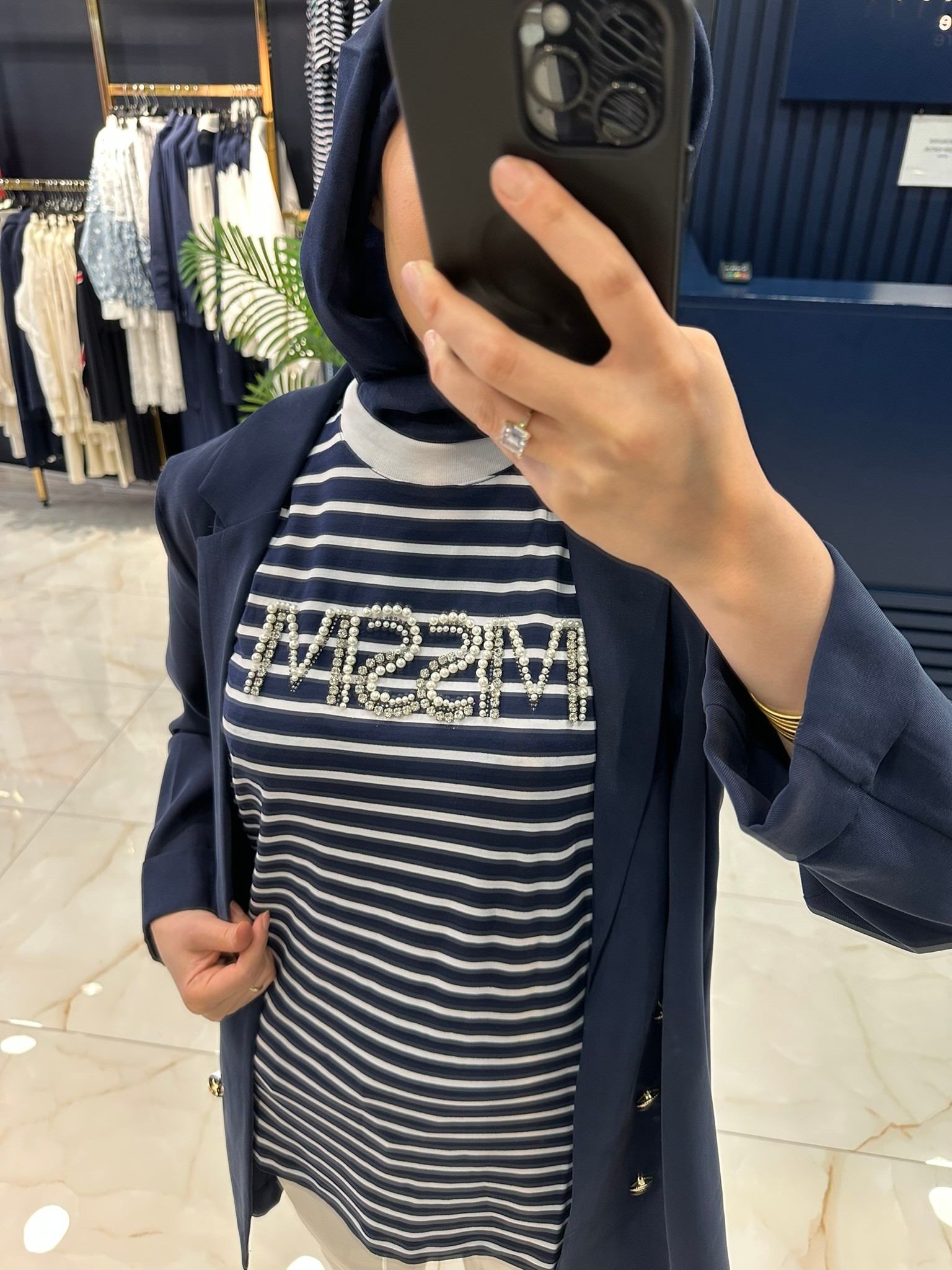 Missemramiss MMSM Taşlı Çizgili T-Shirt 4734