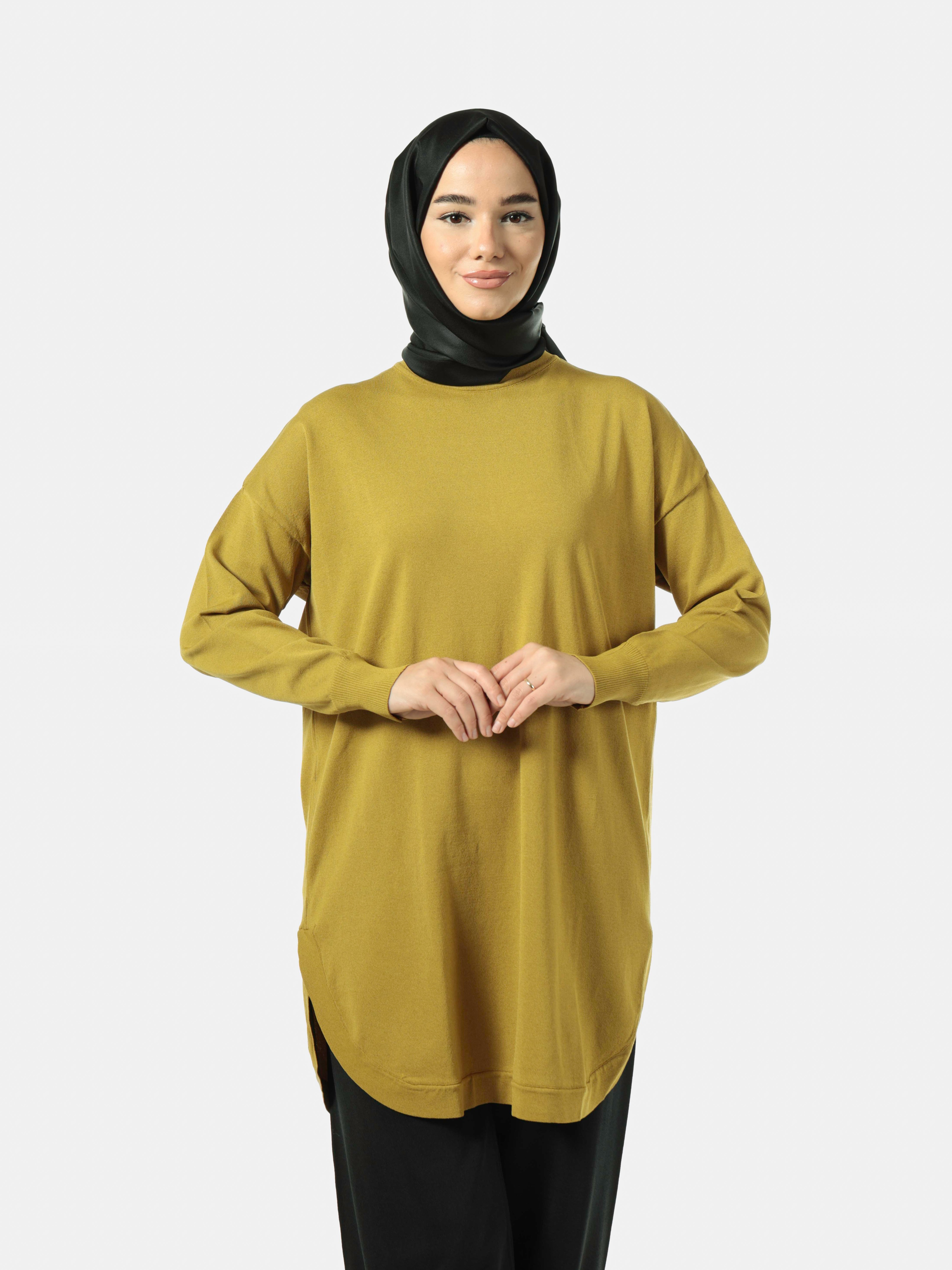 Nuss Merserize Tunik 1200-OLİVE YEŞL