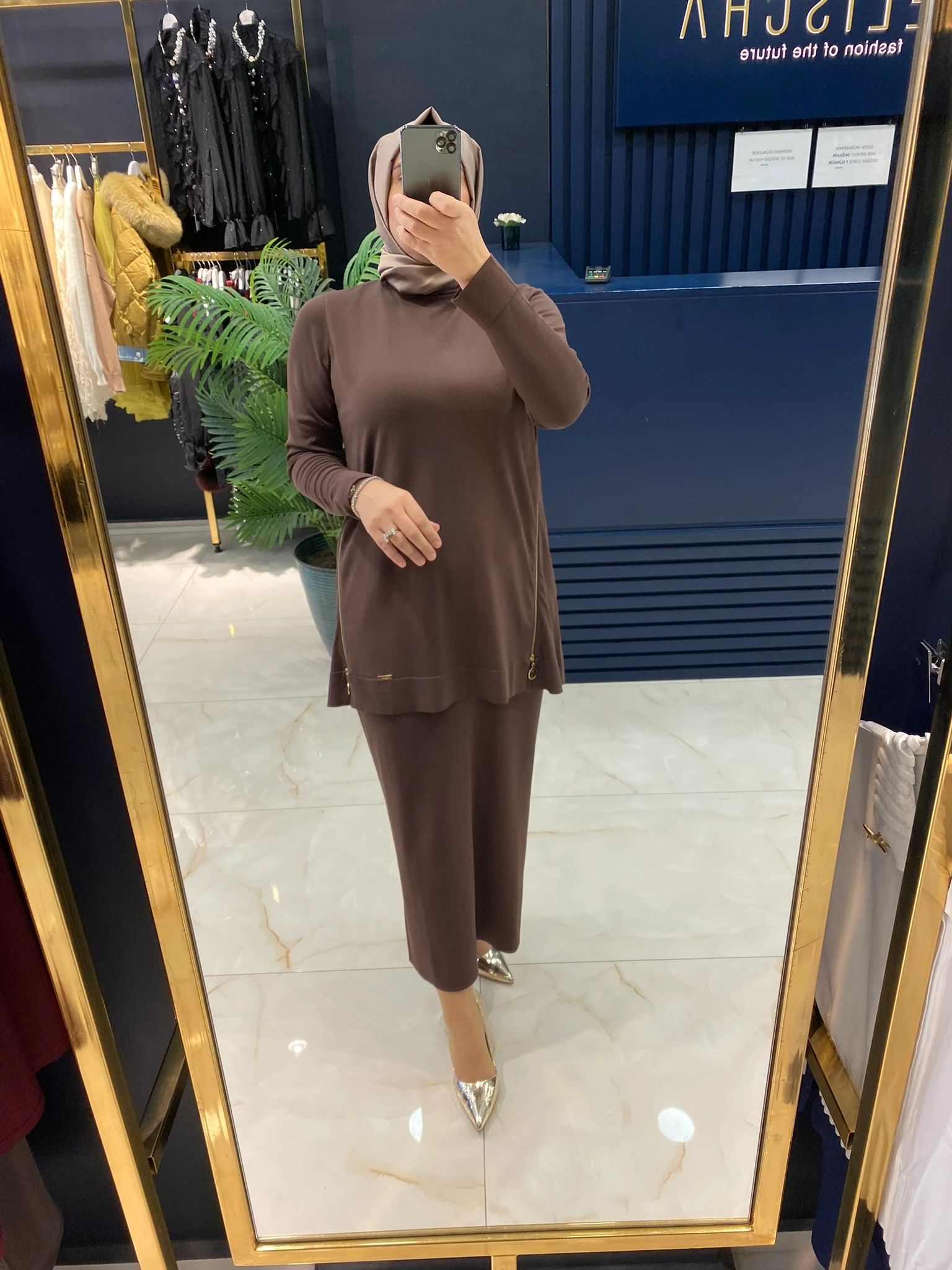 NİLİWİ TRİKO 3101 YANLARI FERMUARLI TUNİK