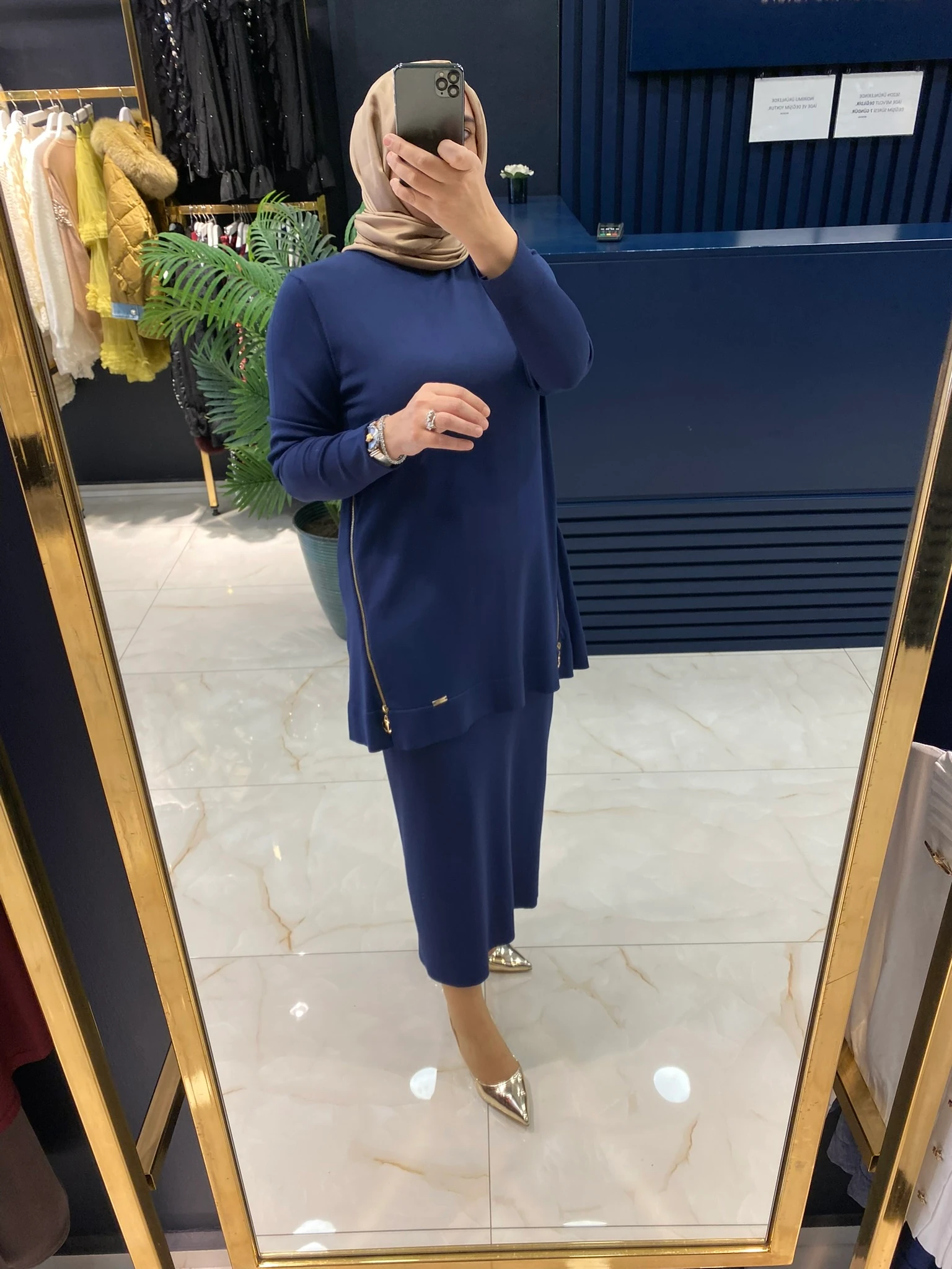 NİLİWİ TRİKO 3101 YANLARI FERMUARLI TUNİK