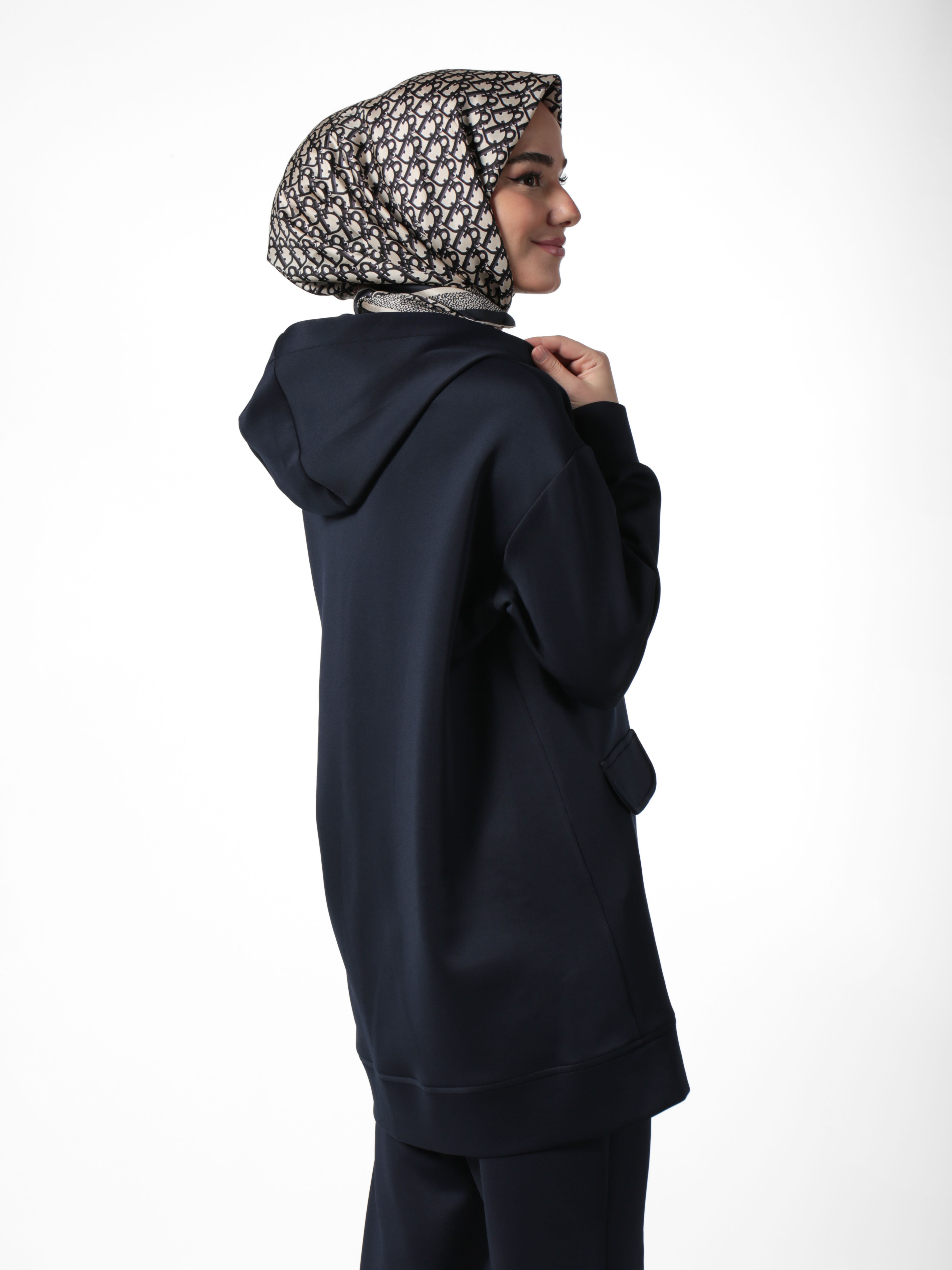 By Aysa Scuba Çıtçıtlı Kapşonlu Hırka 1245