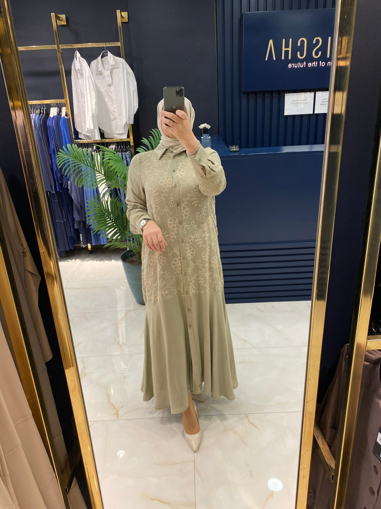 Heddy Nakışlı Gömlek Elbise 25144