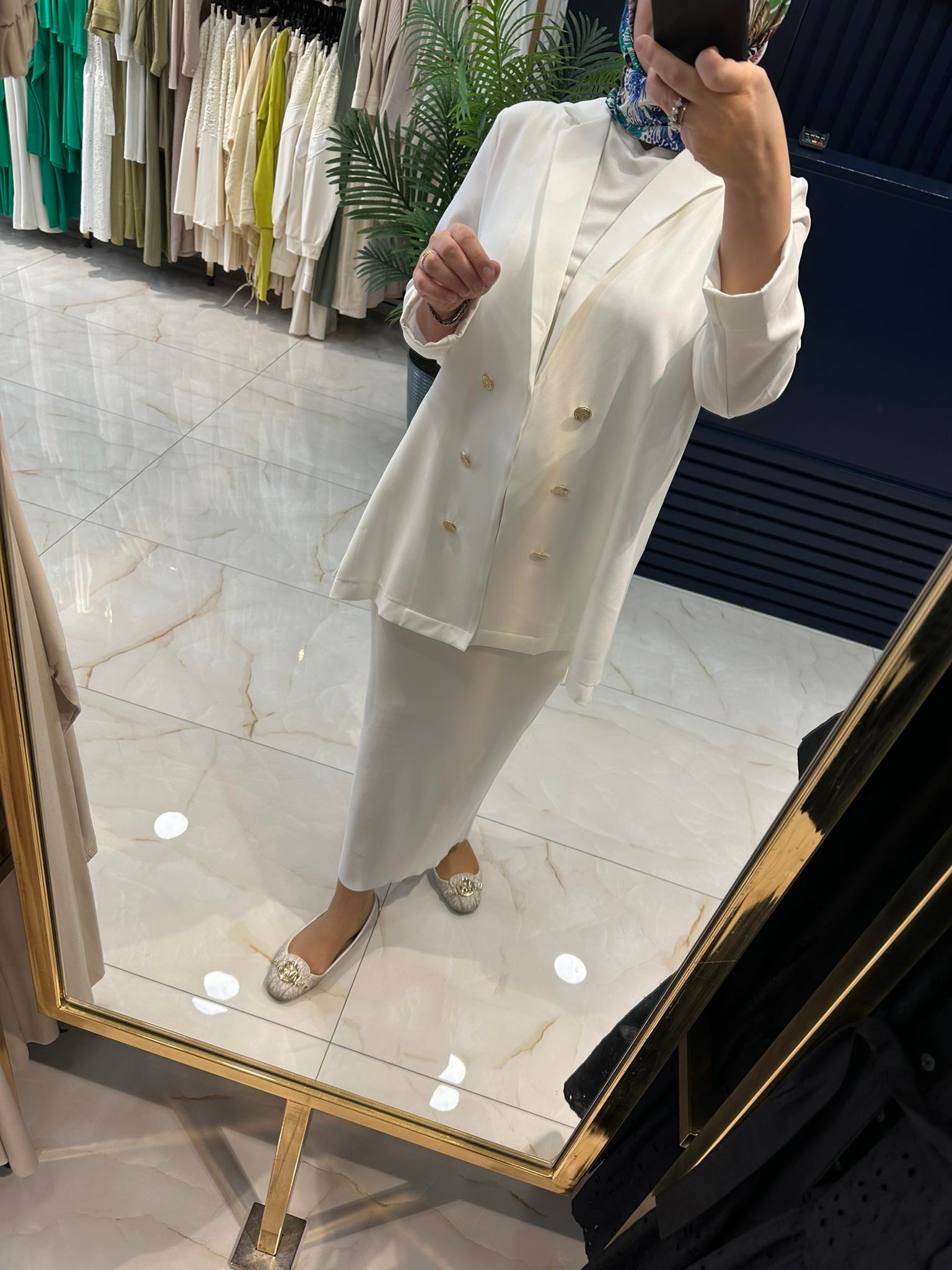 Heddy Düğmeli Astarsız Blazer Ceket 24489-EKRU