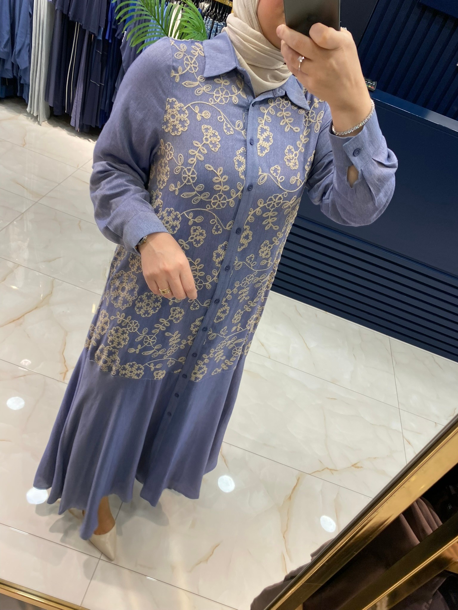 Heddy Nakışlı Gömlek Elbise 25144