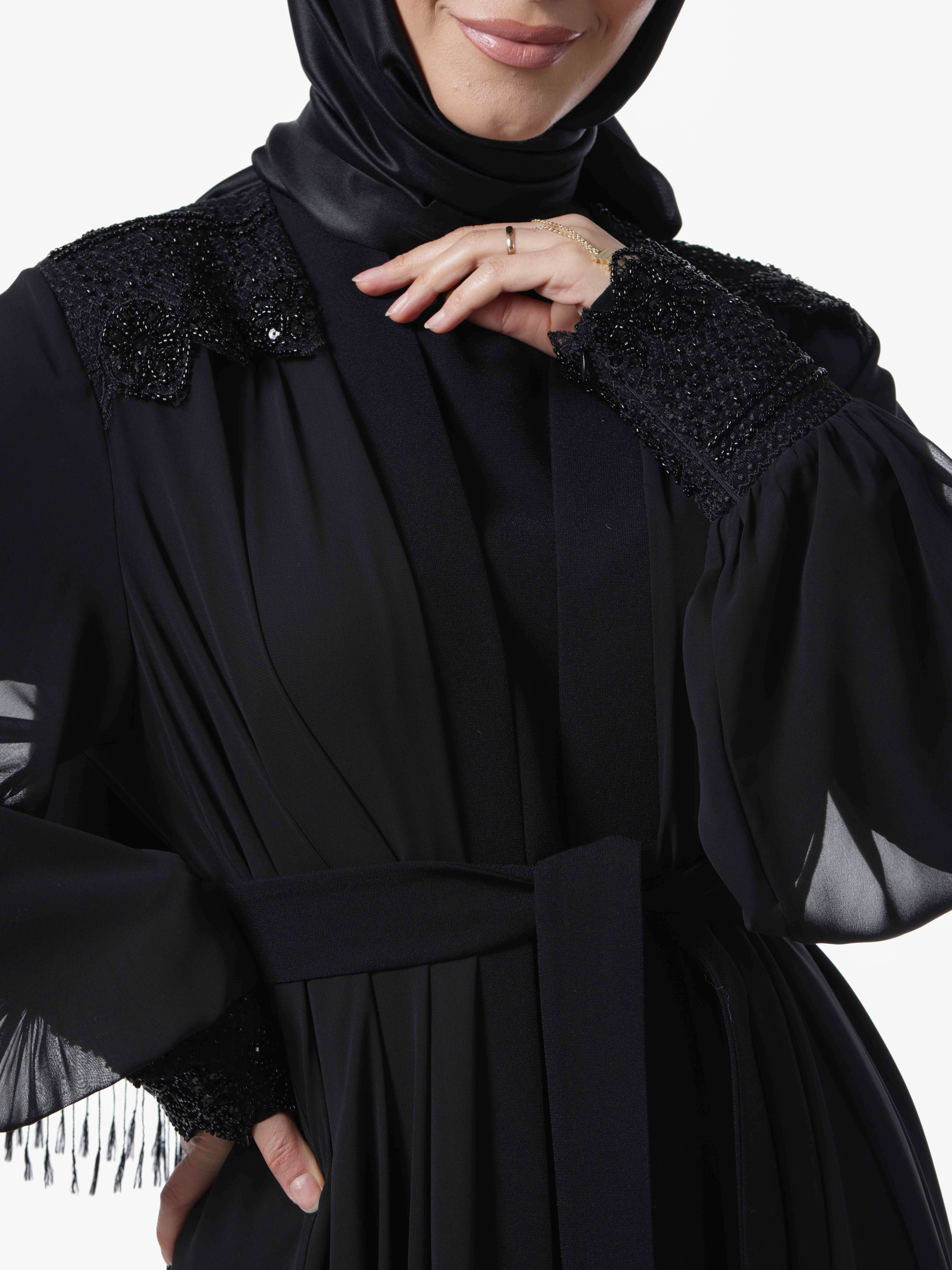 Heddy Sırtı Taş İşlemeli Abaya 7661