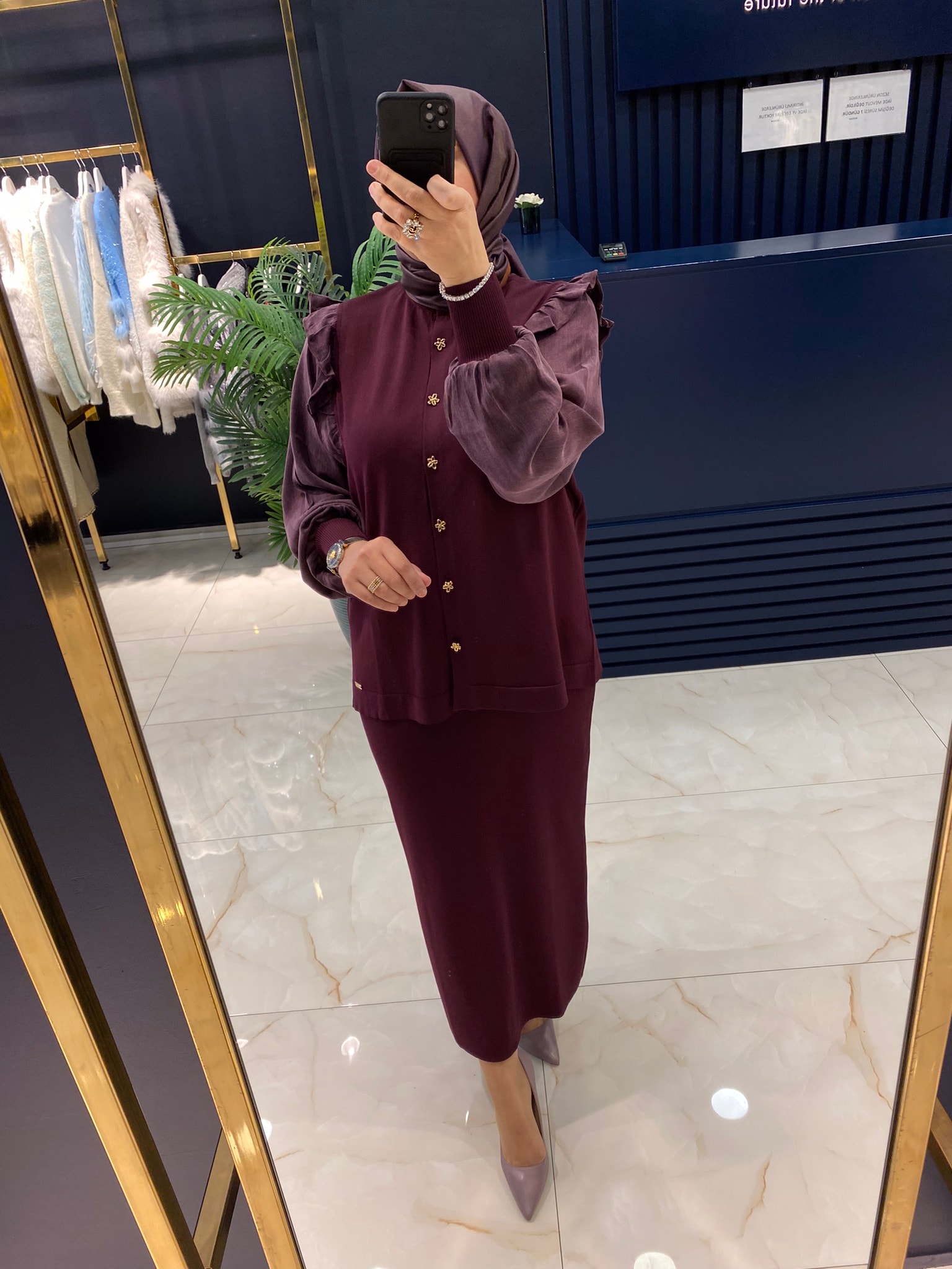 NİLİWİ TRİKO 3086 KARE KESİMLİ HIRKA