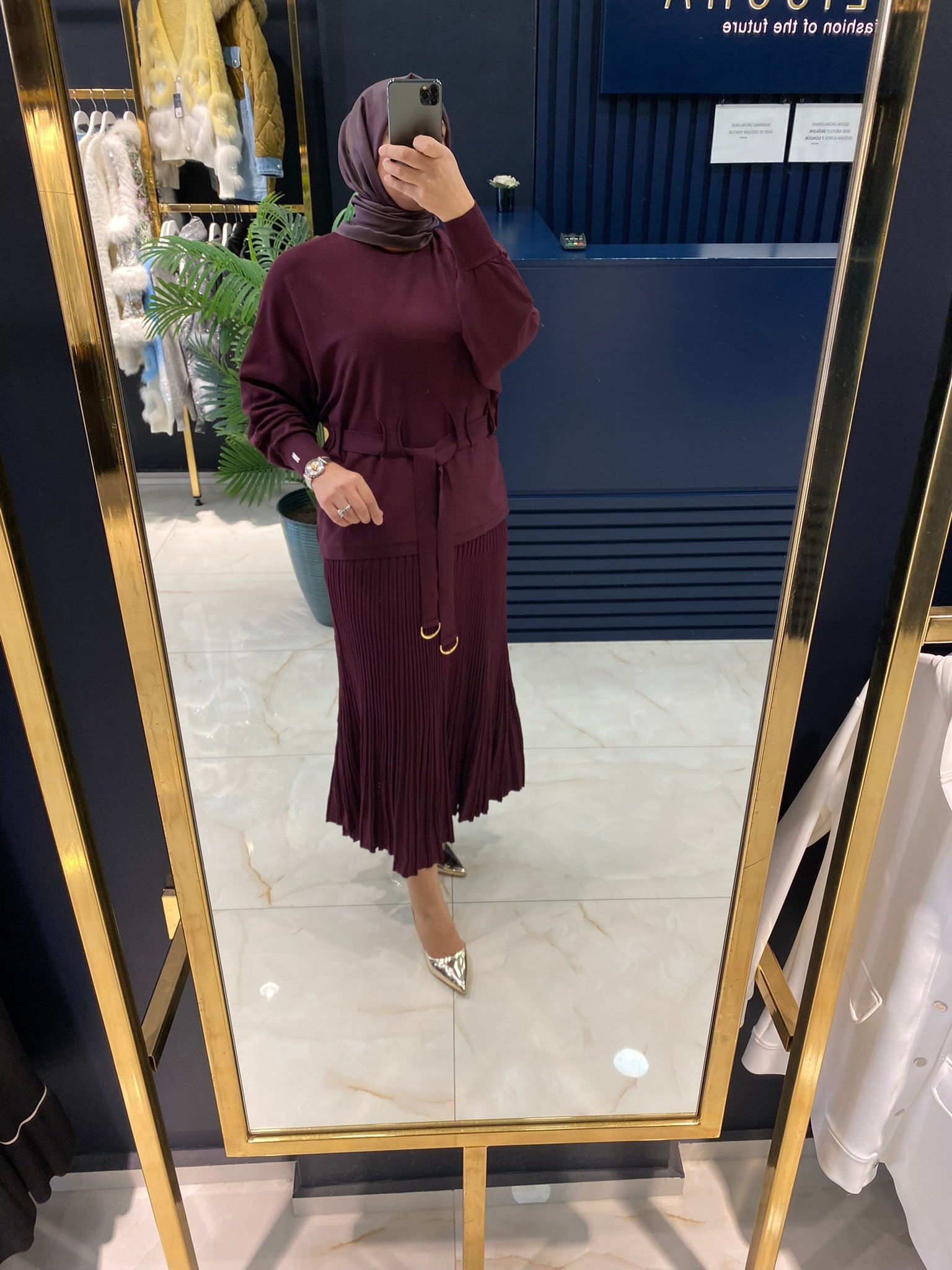 NİLİWİ TRİKO 3083 YARASA KOL KUŞAKLI BLUZ