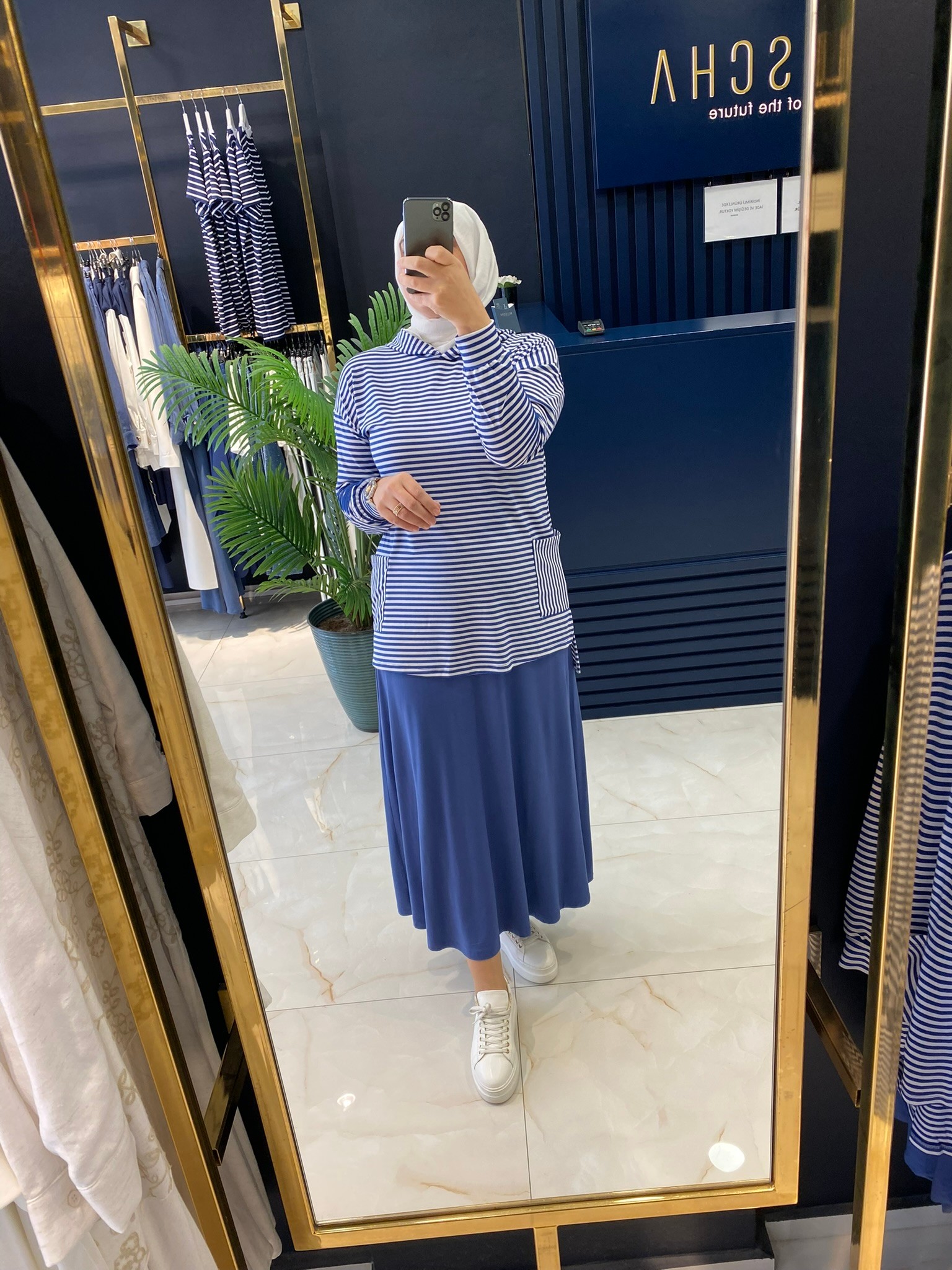 Qimene Çizgili Tokyo Etekli Takım 8200