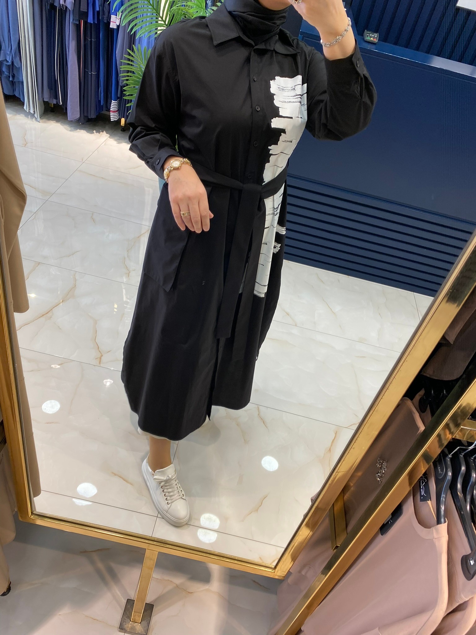 Heddy Tek Tarafı Baskı Detaylı Tunik 25219