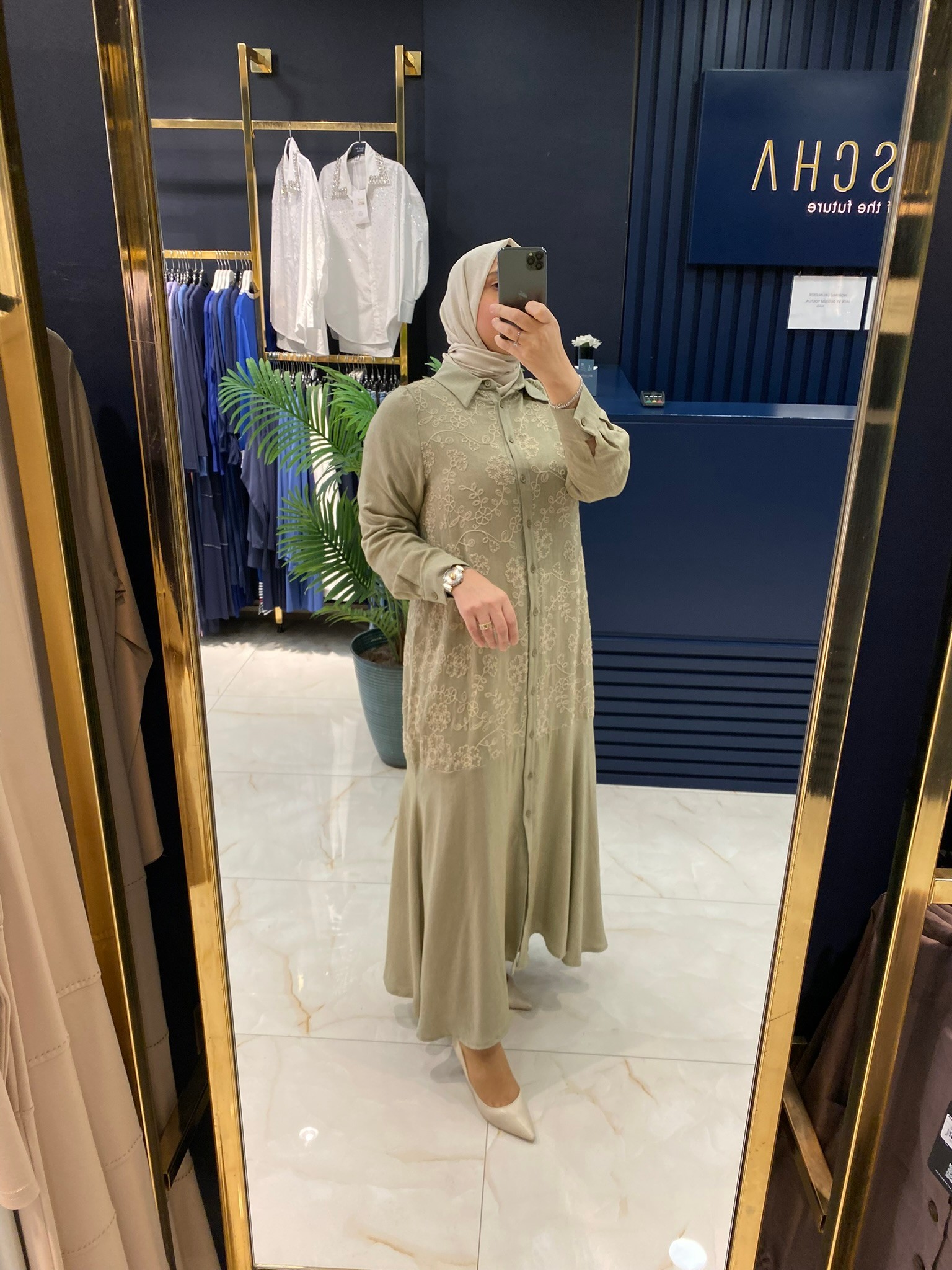 Heddy Nakışlı Gömlek Elbise 25144