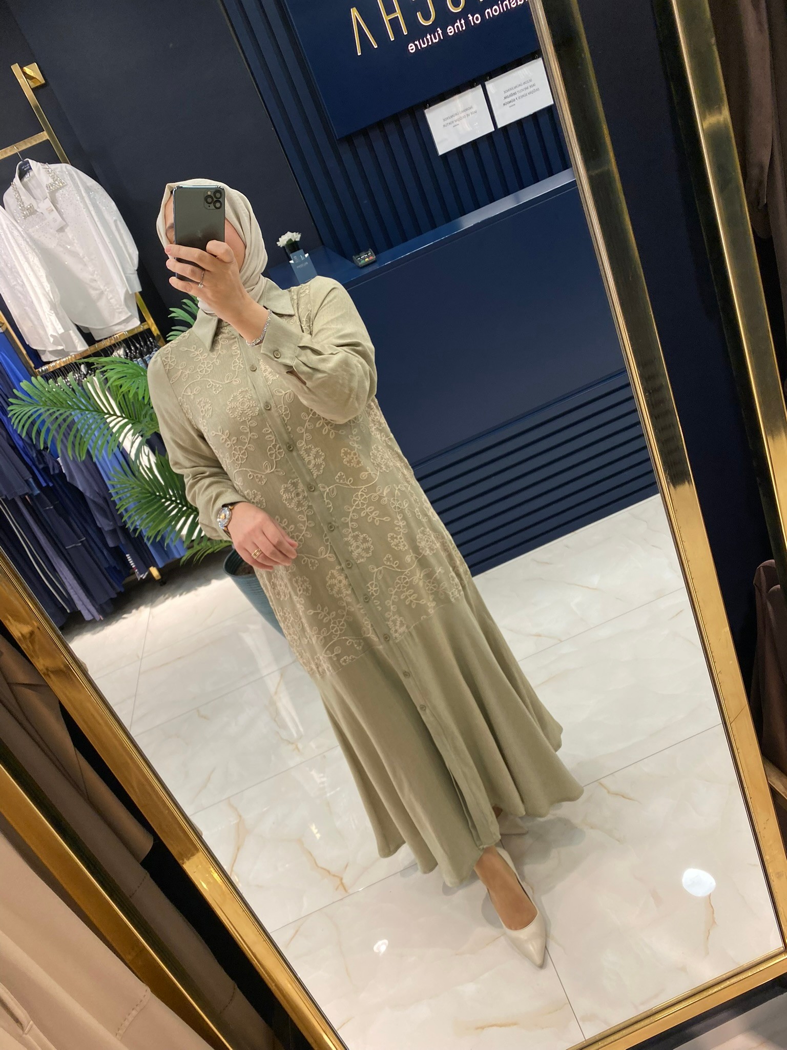 Heddy Nakışlı Gömlek Elbise 25144