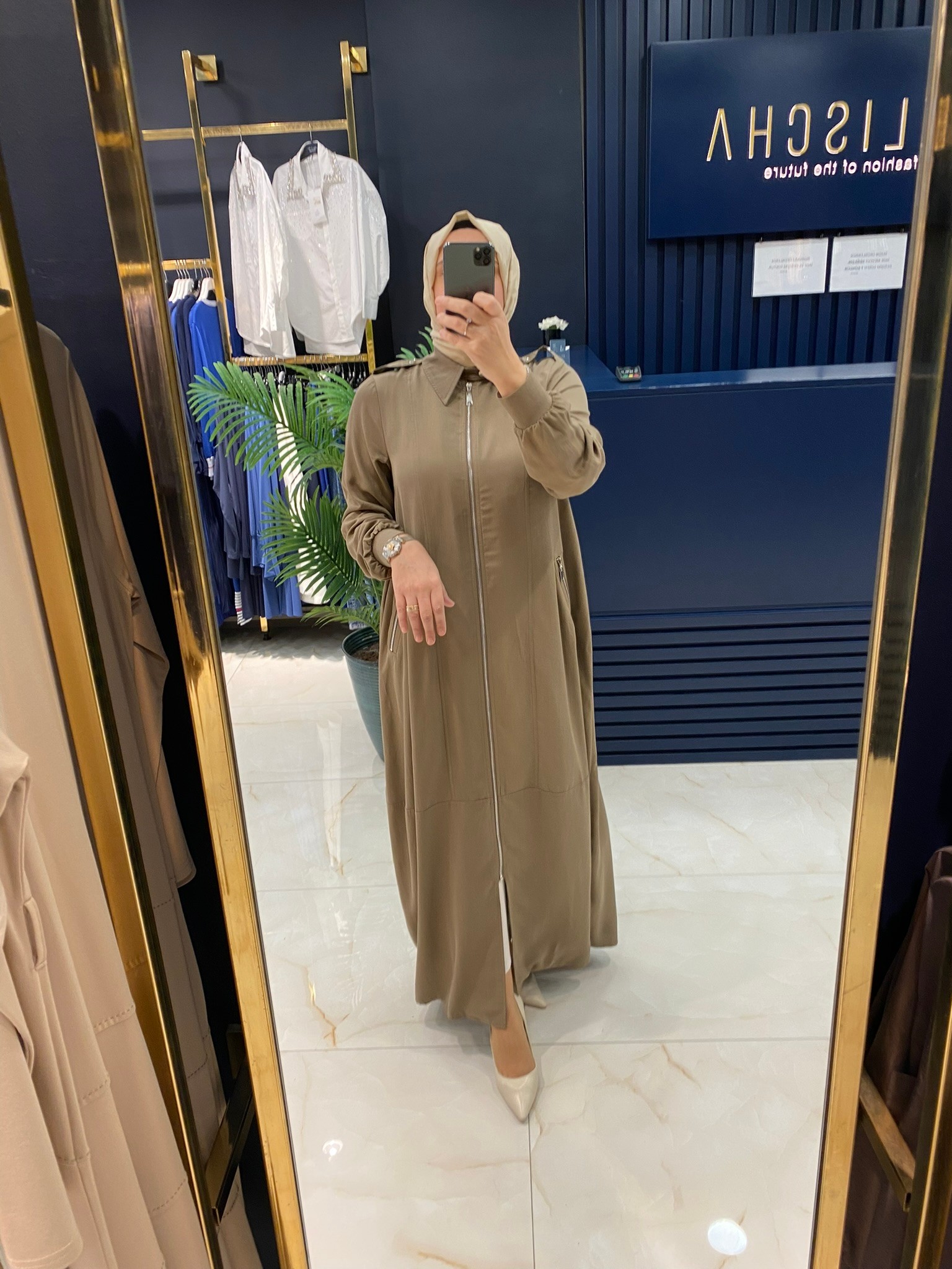 Heddy Önden Fermuarlı Tensel Ferace 25239