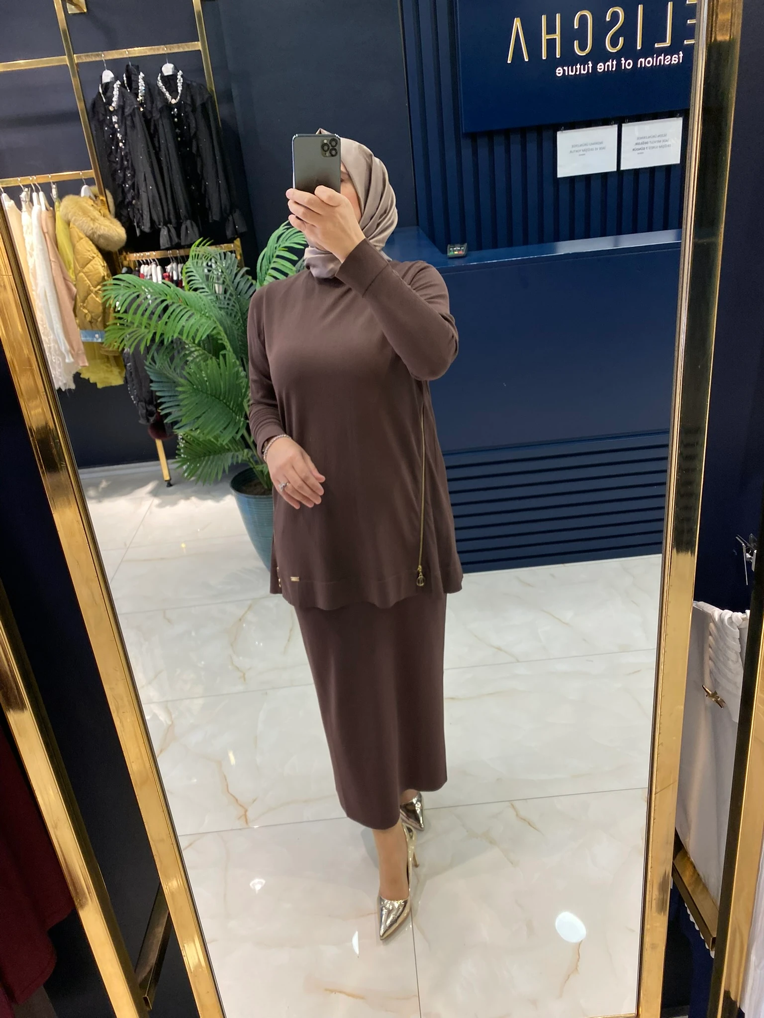 NİLİWİ TRİKO 3101 YANLARI FERMUARLI TUNİK