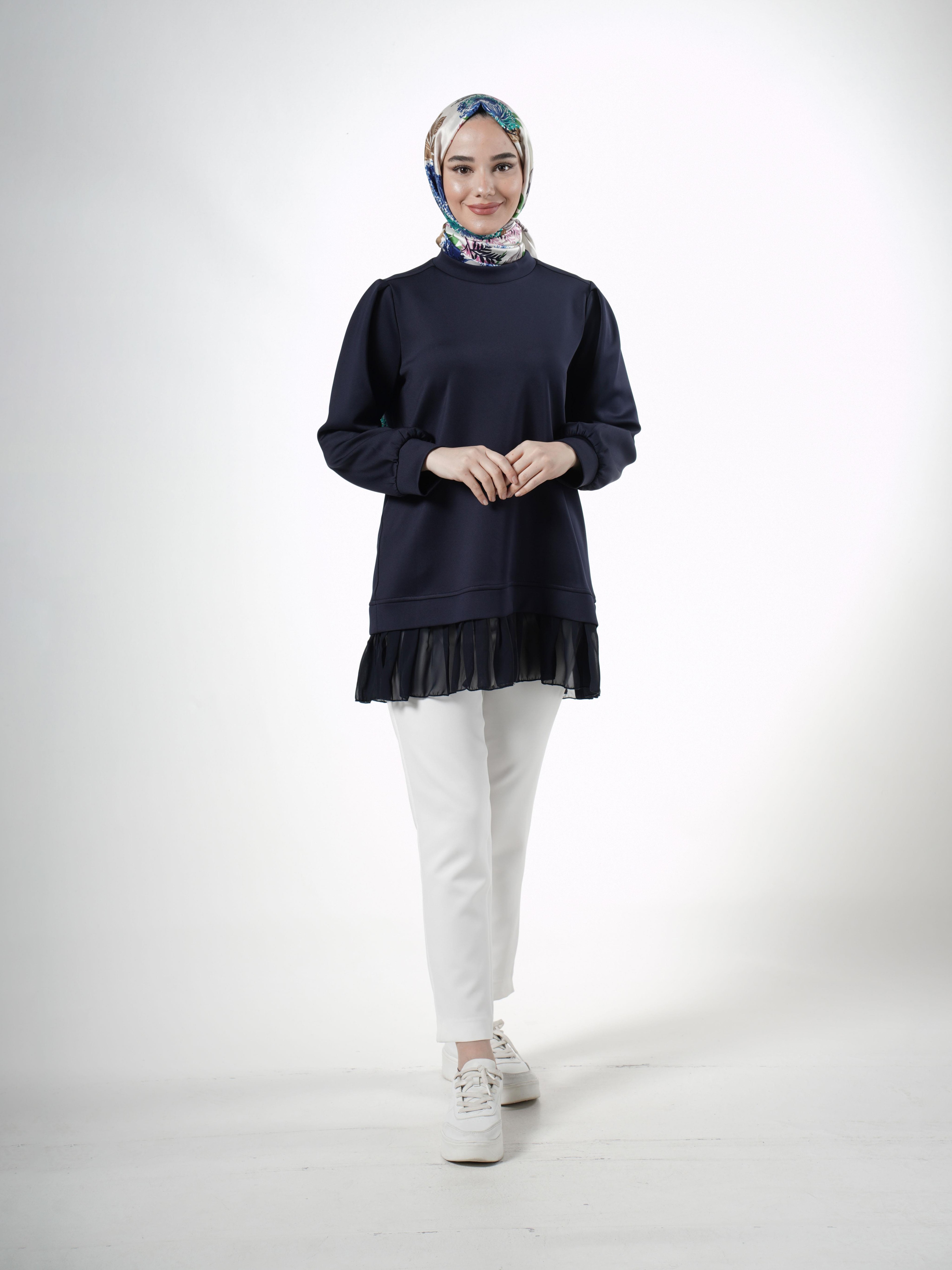By Aysa Şifon Detaylı Sweat 1240-LACİVERT