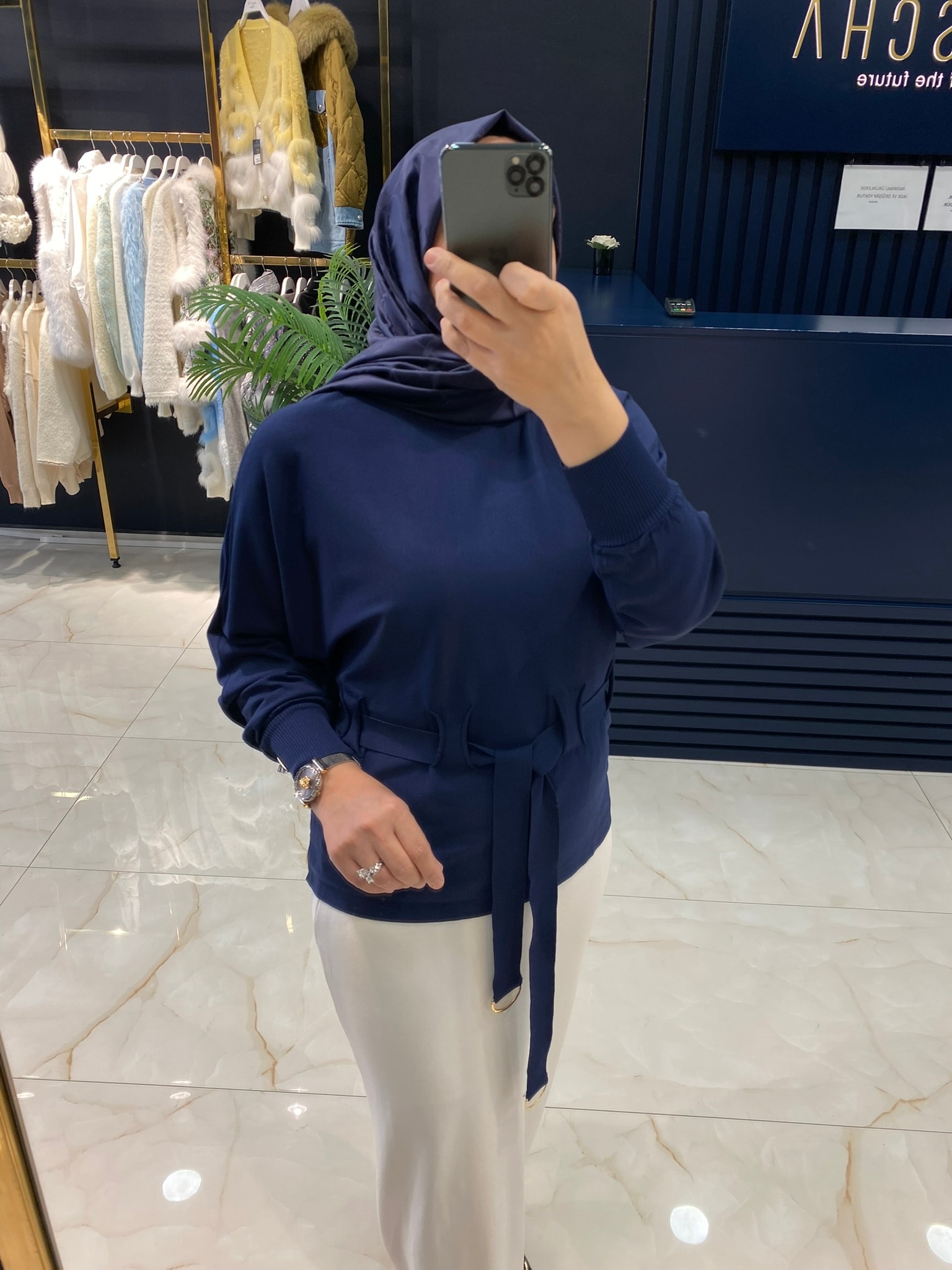 NİLİWİ TRİKO 3083 YARASA KOL KUŞAKLI BLUZ
