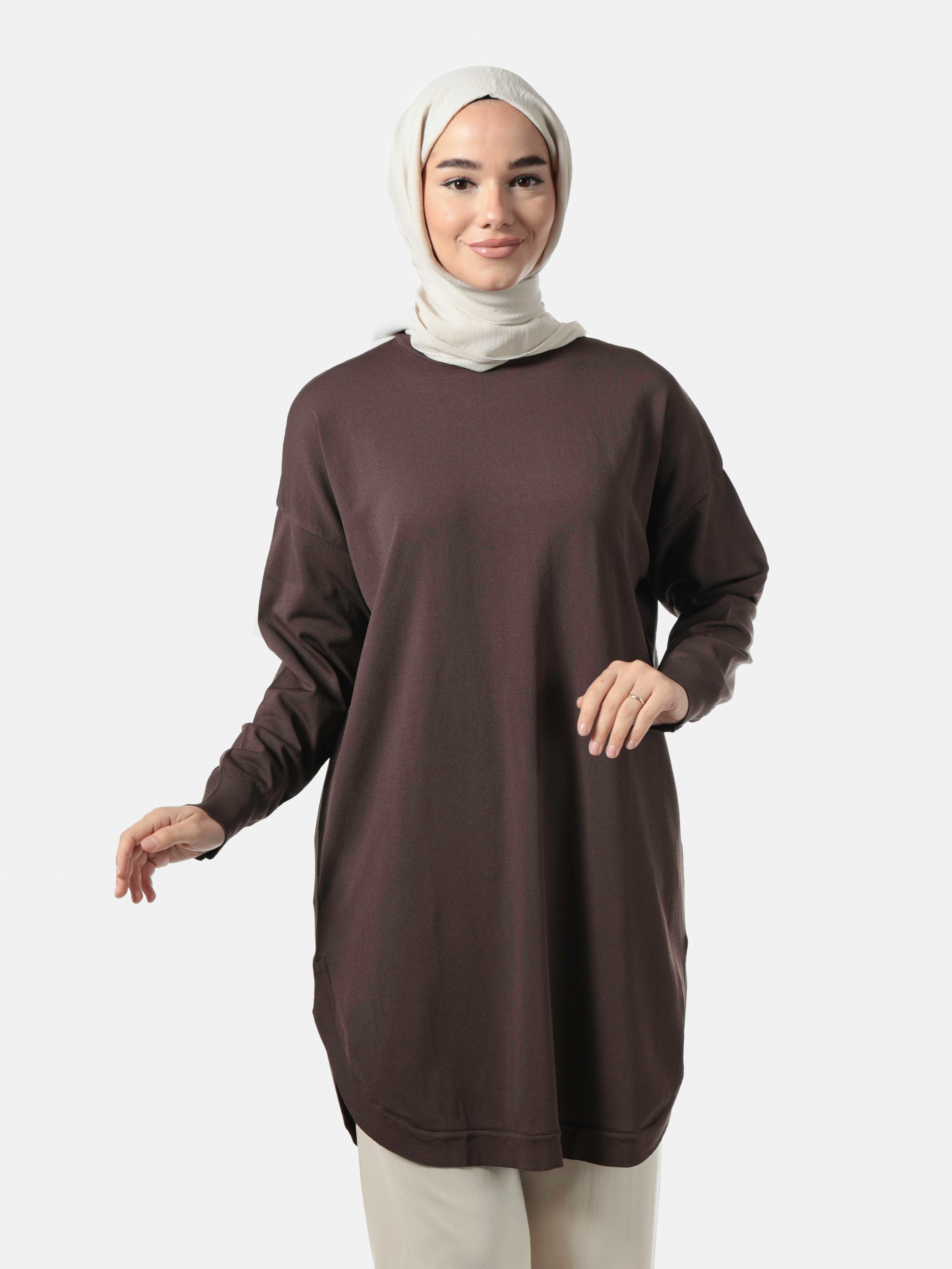 Nuss Merserize Tunik 1200-KAHVERENGİ