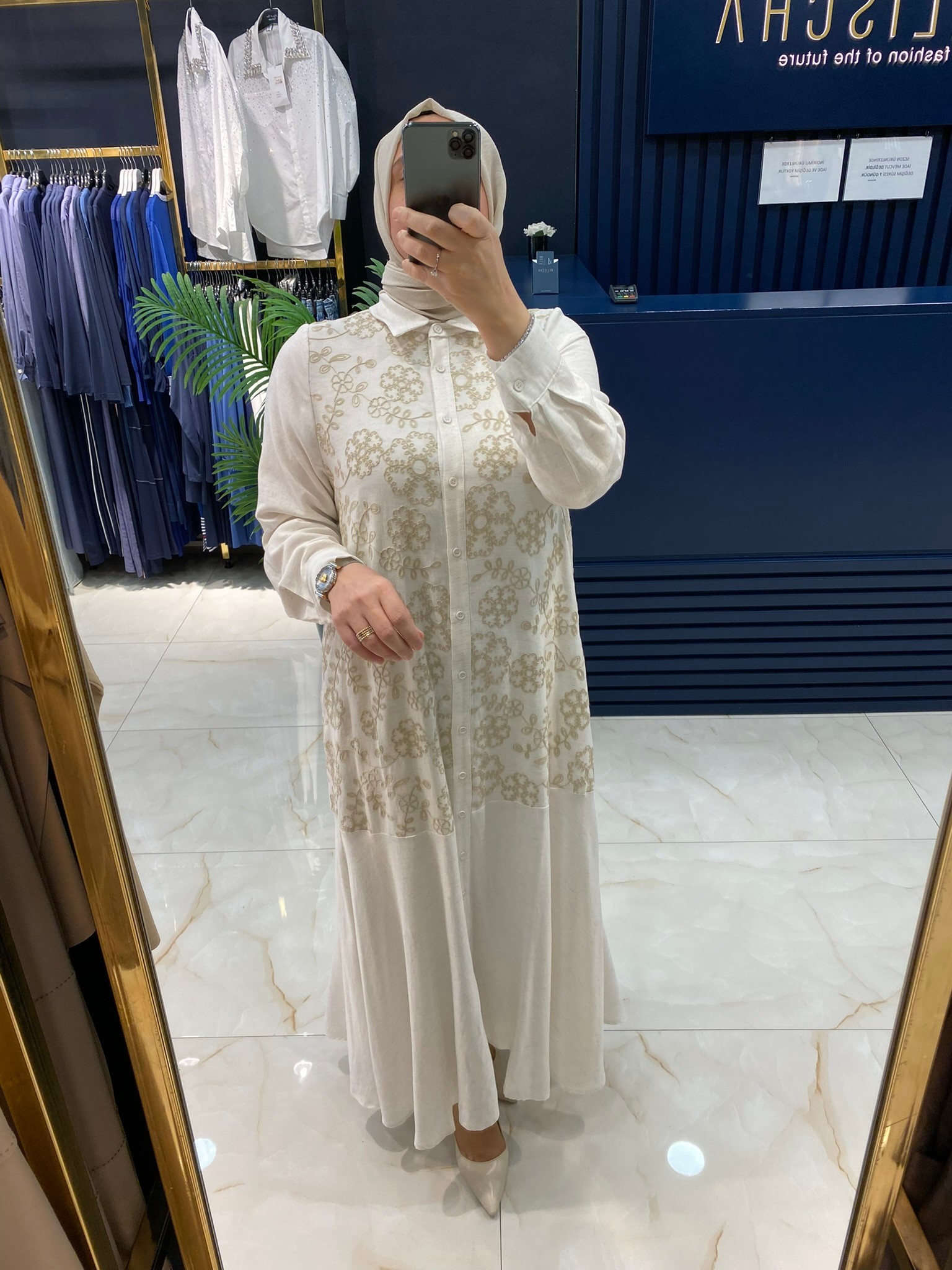 Heddy Nakışlı Gömlek Elbise 25144