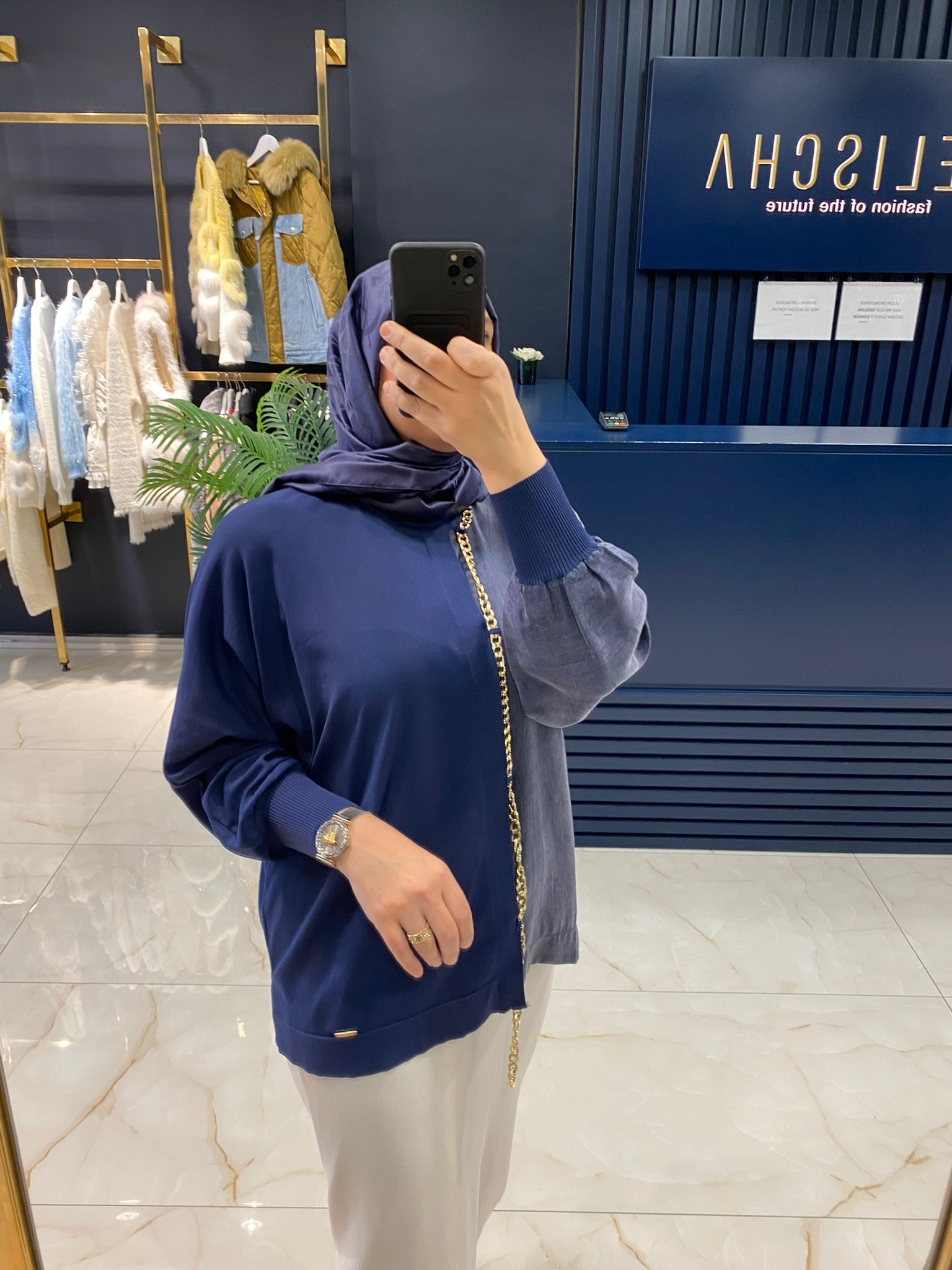 NİLİWİ ZİNCİRLİ YARASA BLUZ 3100