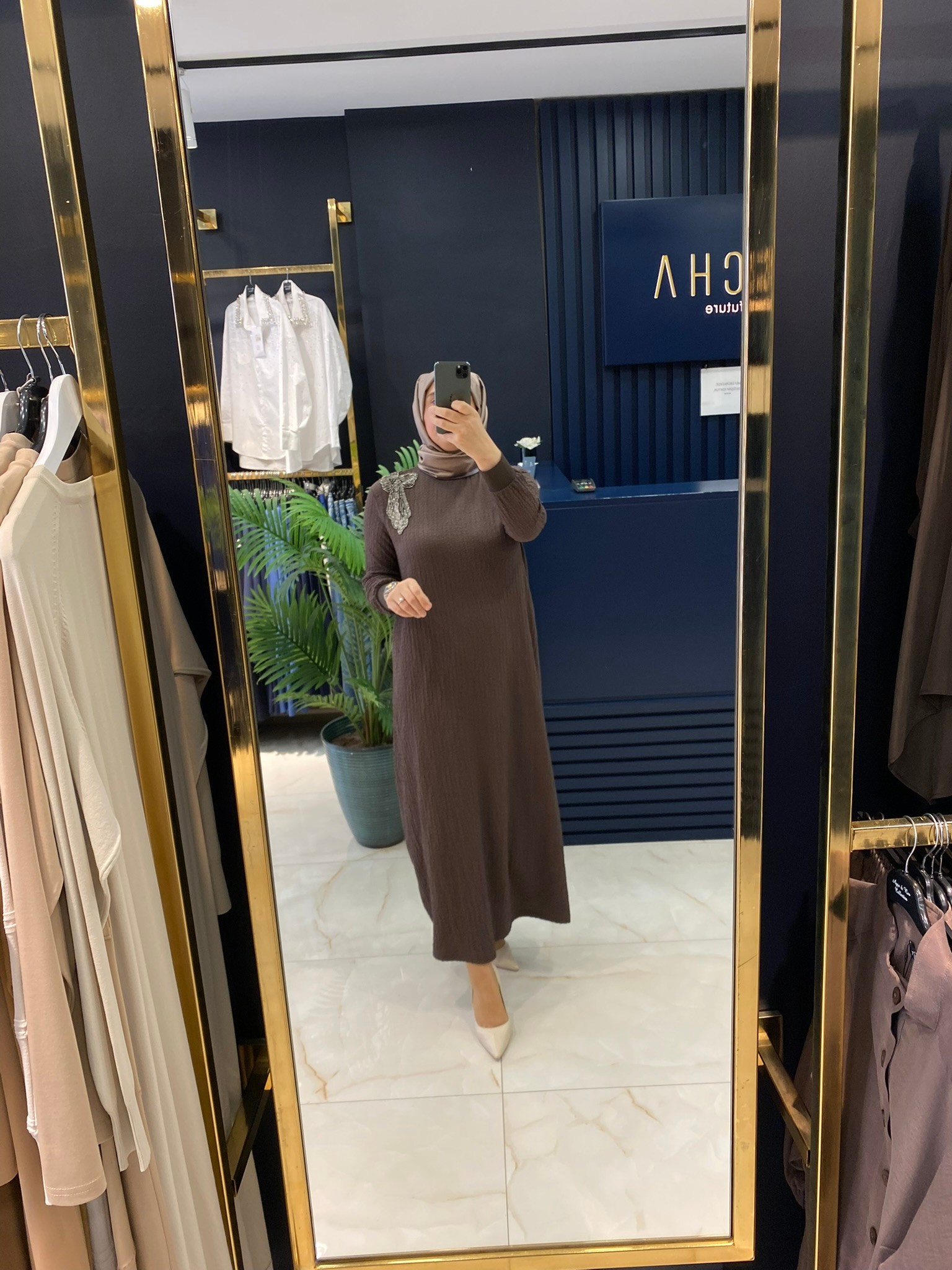 Heddy Omuzu Nakışlı Bürümcük Elbise 25128