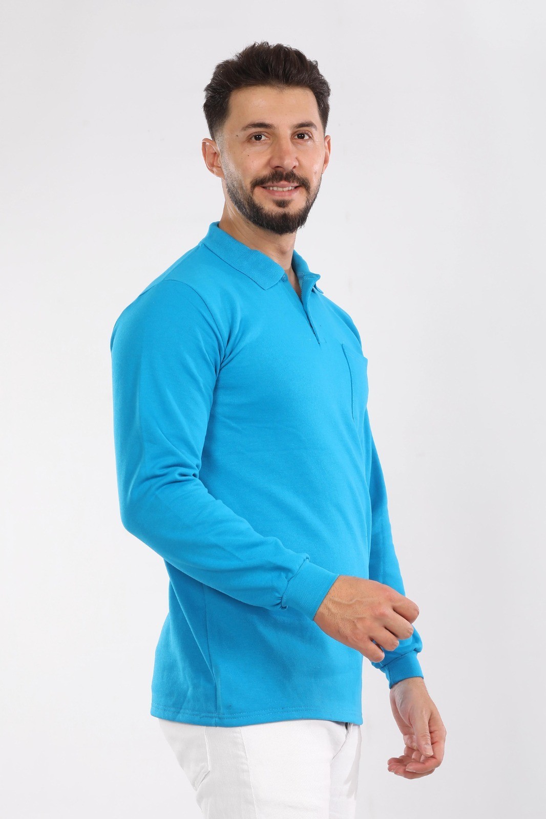 Uzun Kol Mevsimlik Penye Polo Yaka Tişört