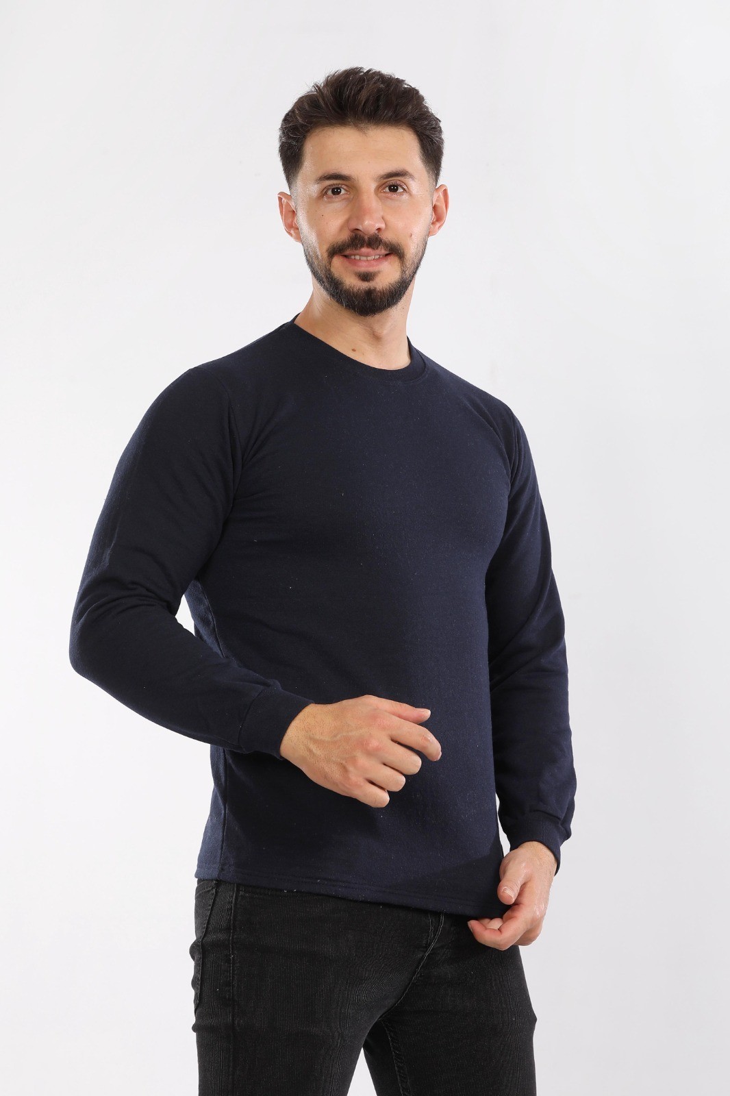 2 İplik Bisiklet Yaka Sweat