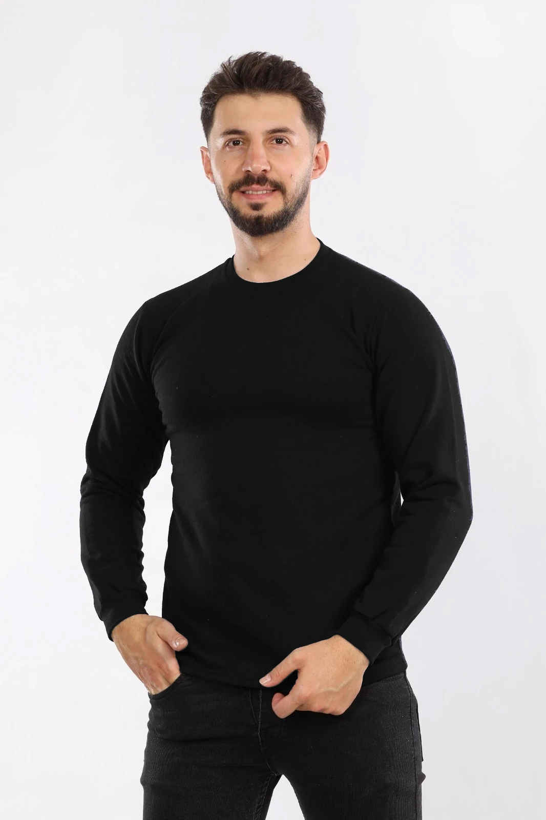 2 İplik Bisiklet Yaka Sweat