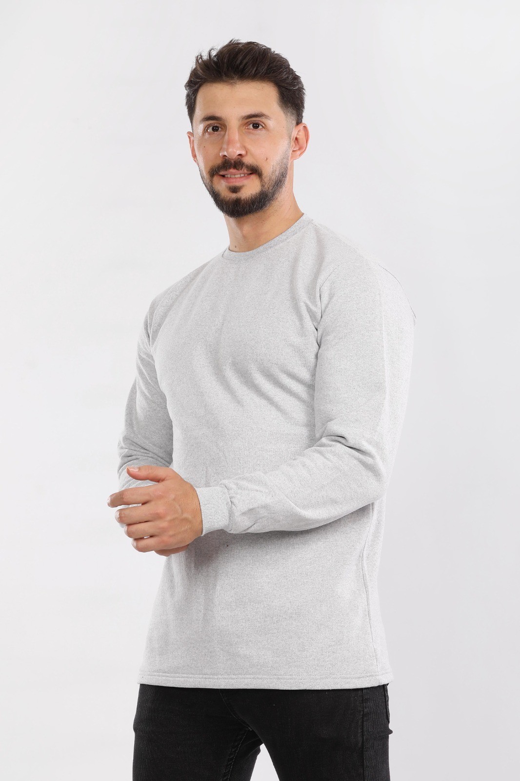 2 İplik Bisiklet Yaka Sweat