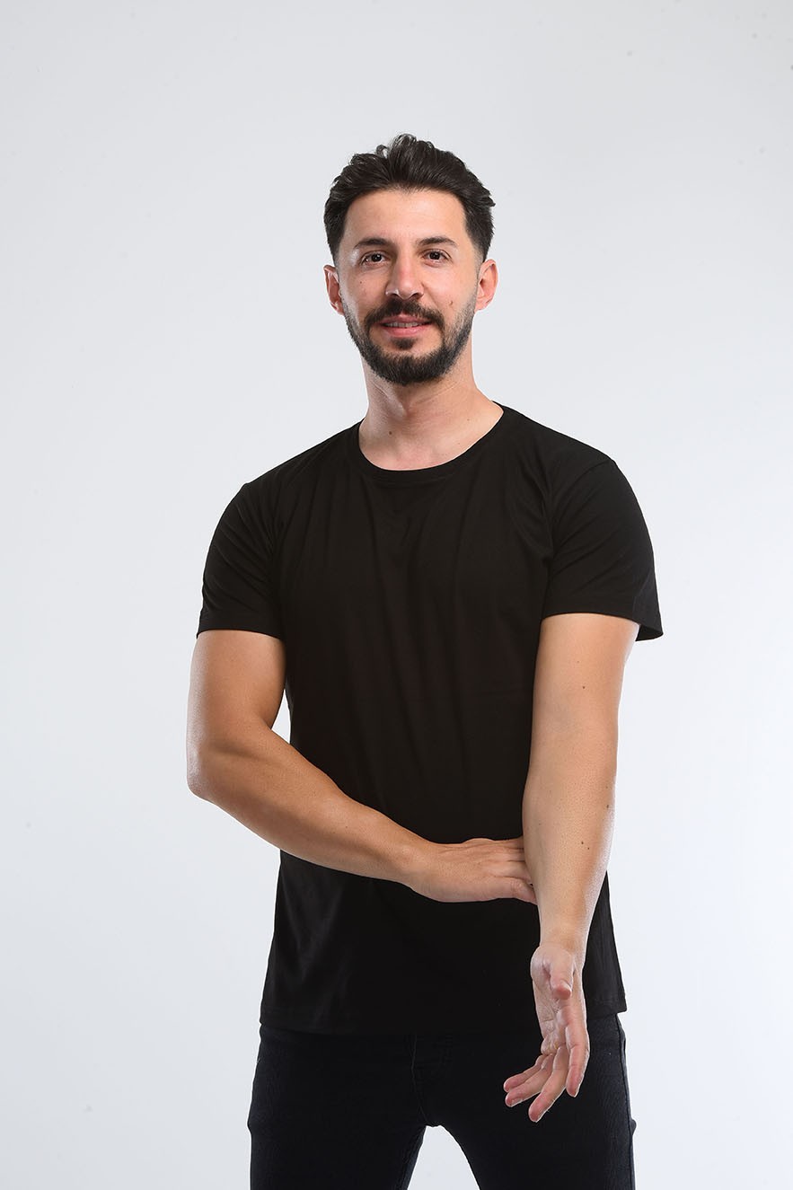 Bisiklet Yaka Tişört 30/1 Süprem Kumaş % 100 Pamuk