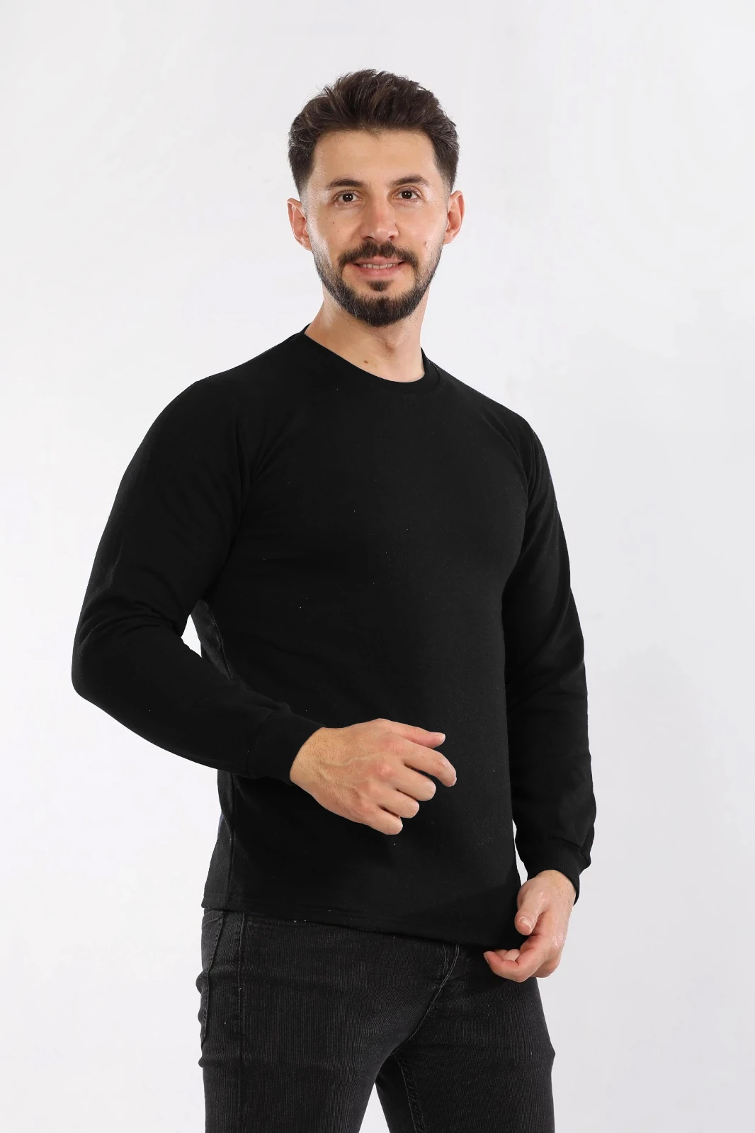 3 İplik Bisiklet Yaka Sweat