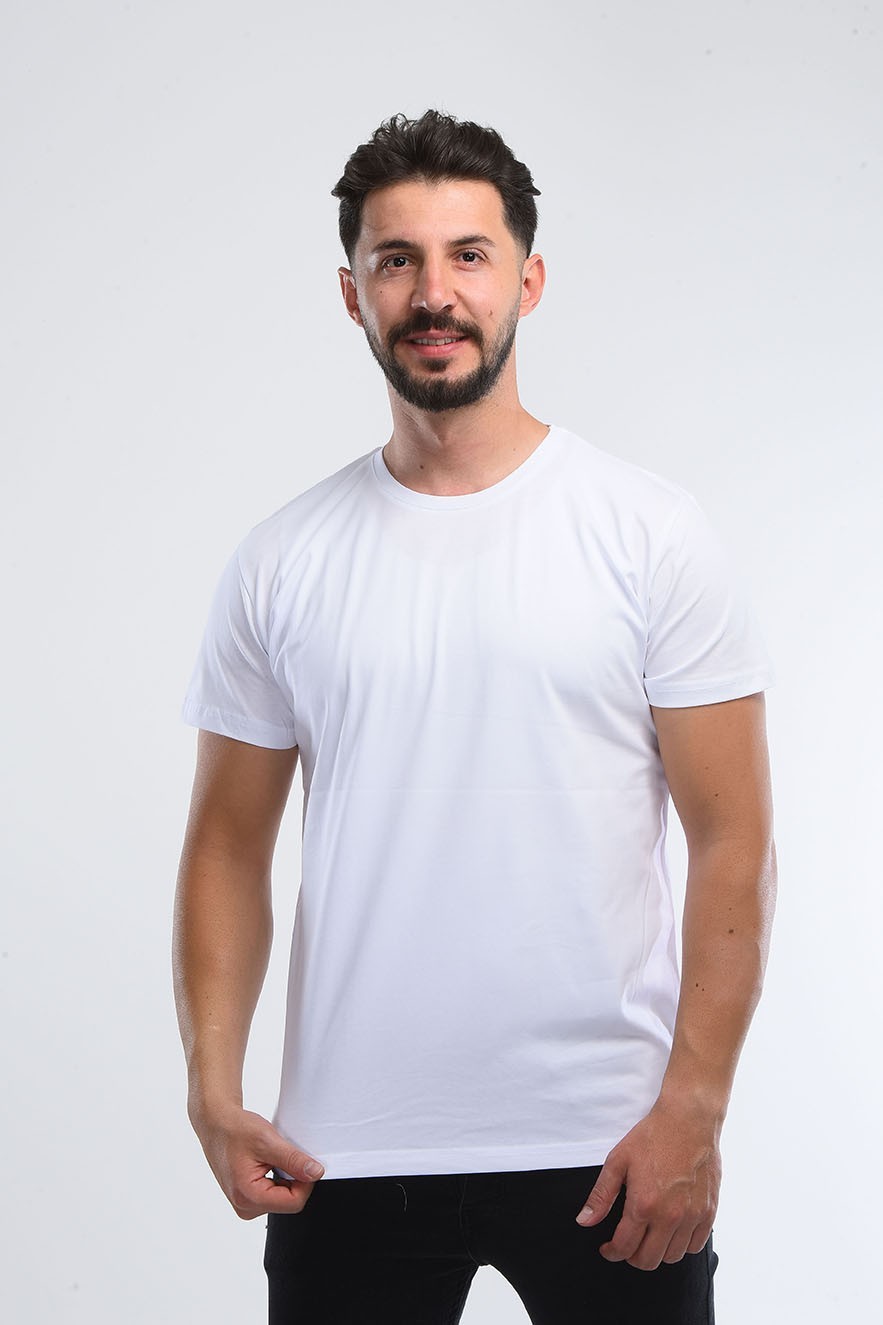 Bisiklet Yaka Tişört 30/1 Süprem Kumaş