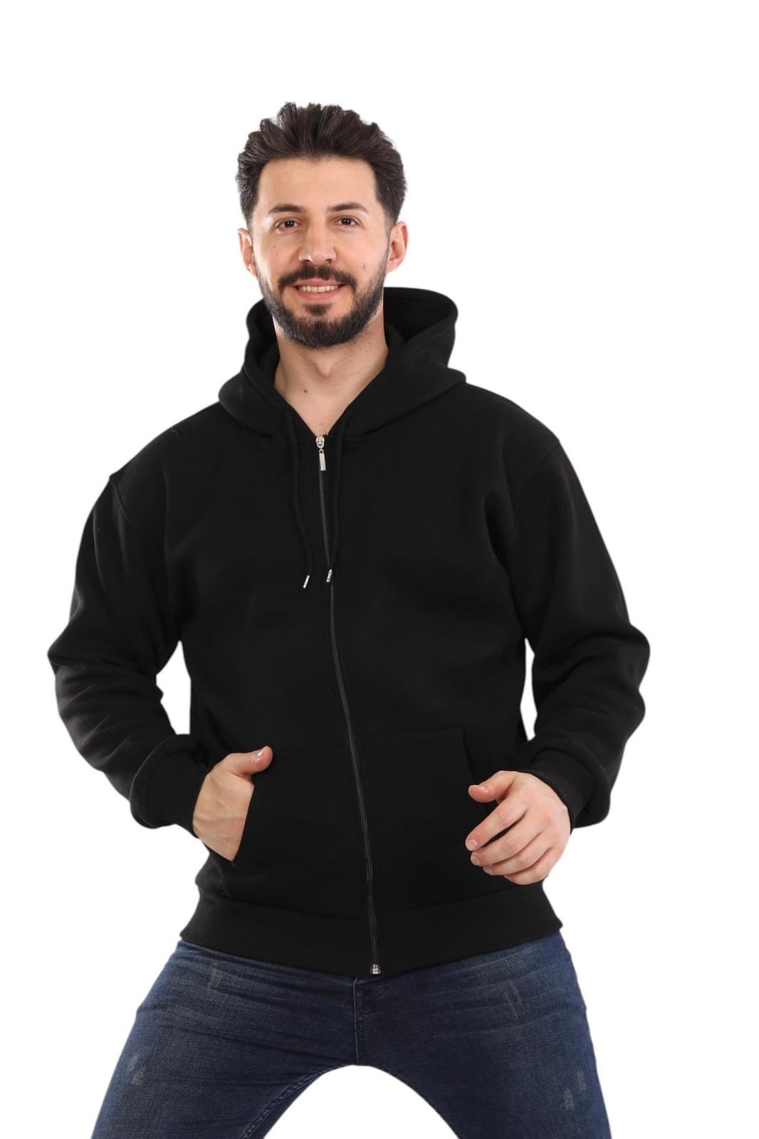 Kapüşonlu Fermuarlı Sweatshirt