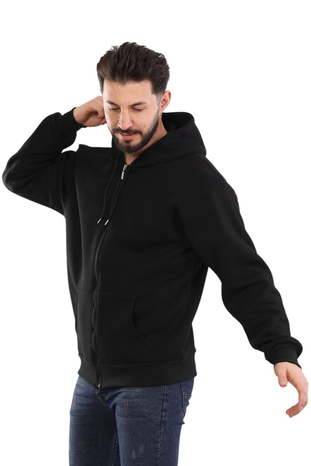Kapüşonlu Fermuarlı Sweatshirt