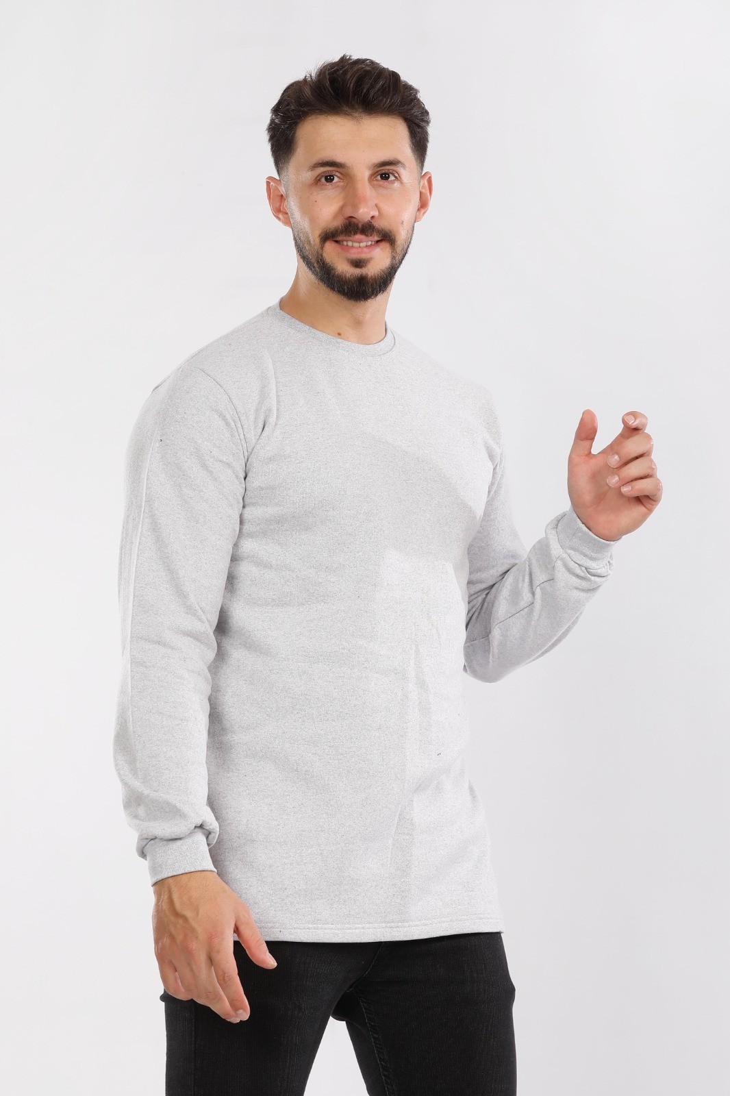 2 İplik Bisiklet Yaka Sweat