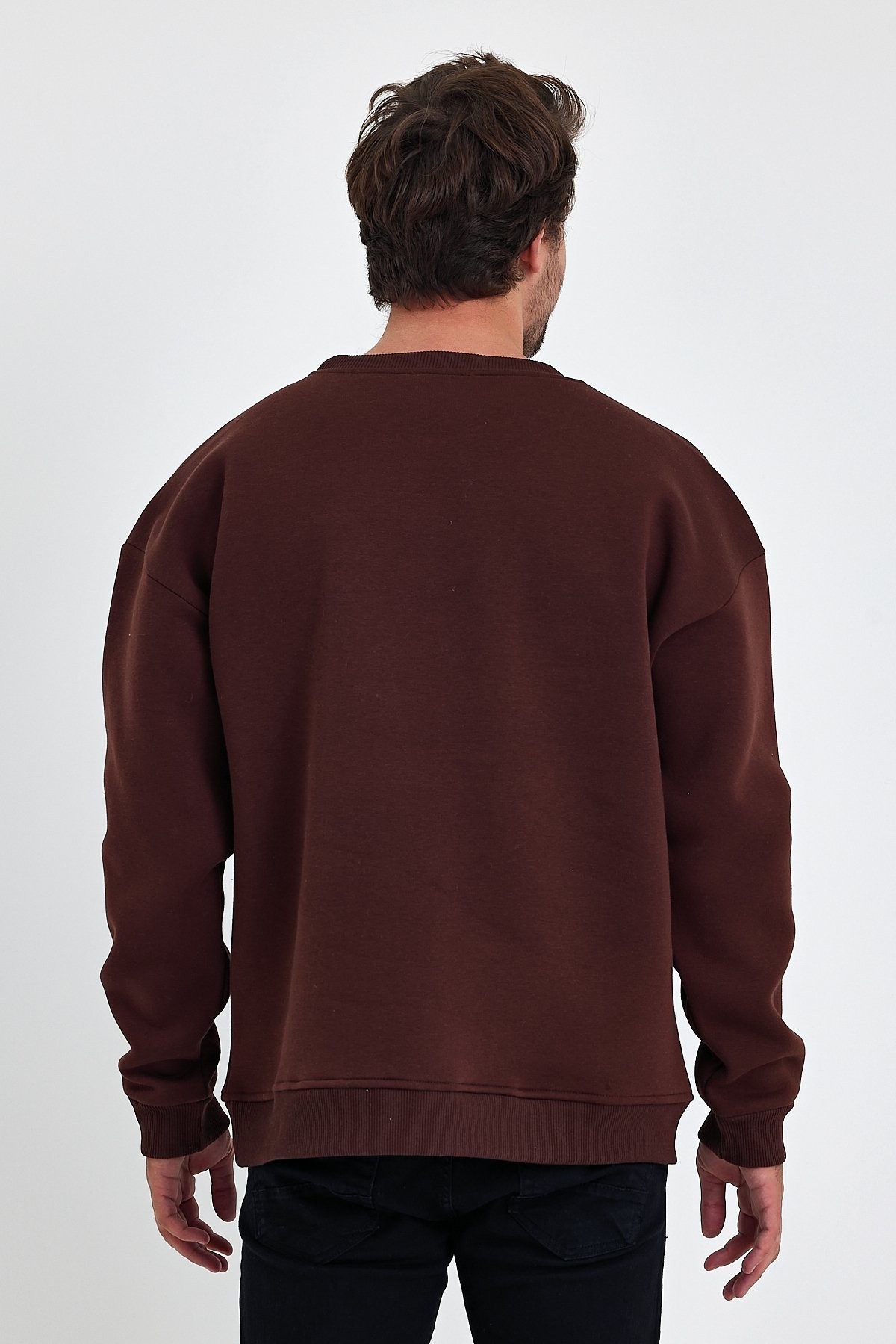 Oversize Bisiklet Yaka Sweatshirt 3 İplik