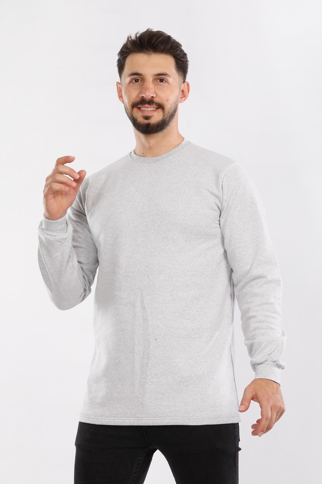 2 İplik Bisiklet Yaka Sweat