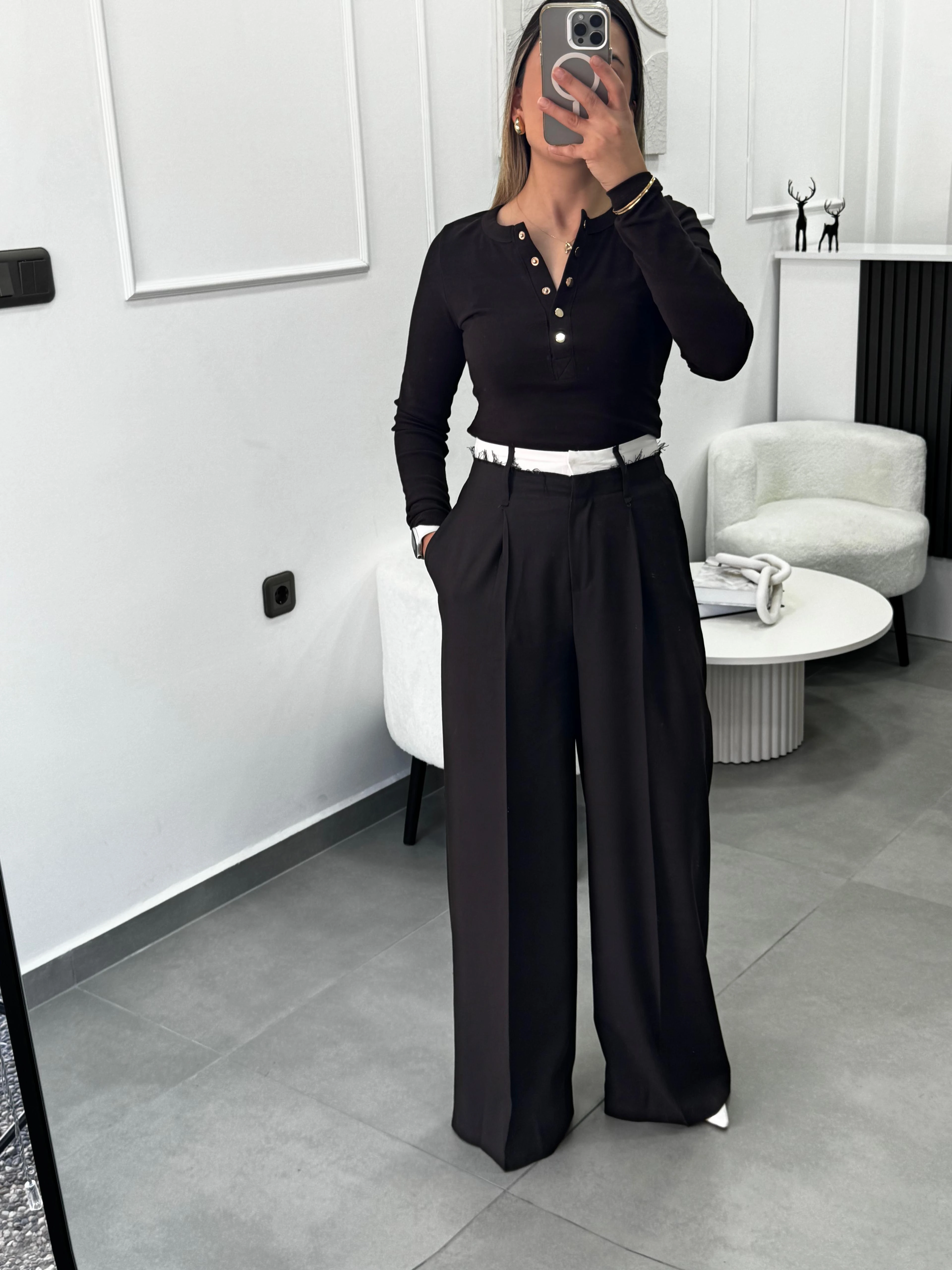 Çift Görünümlü Palazzo Pantolon